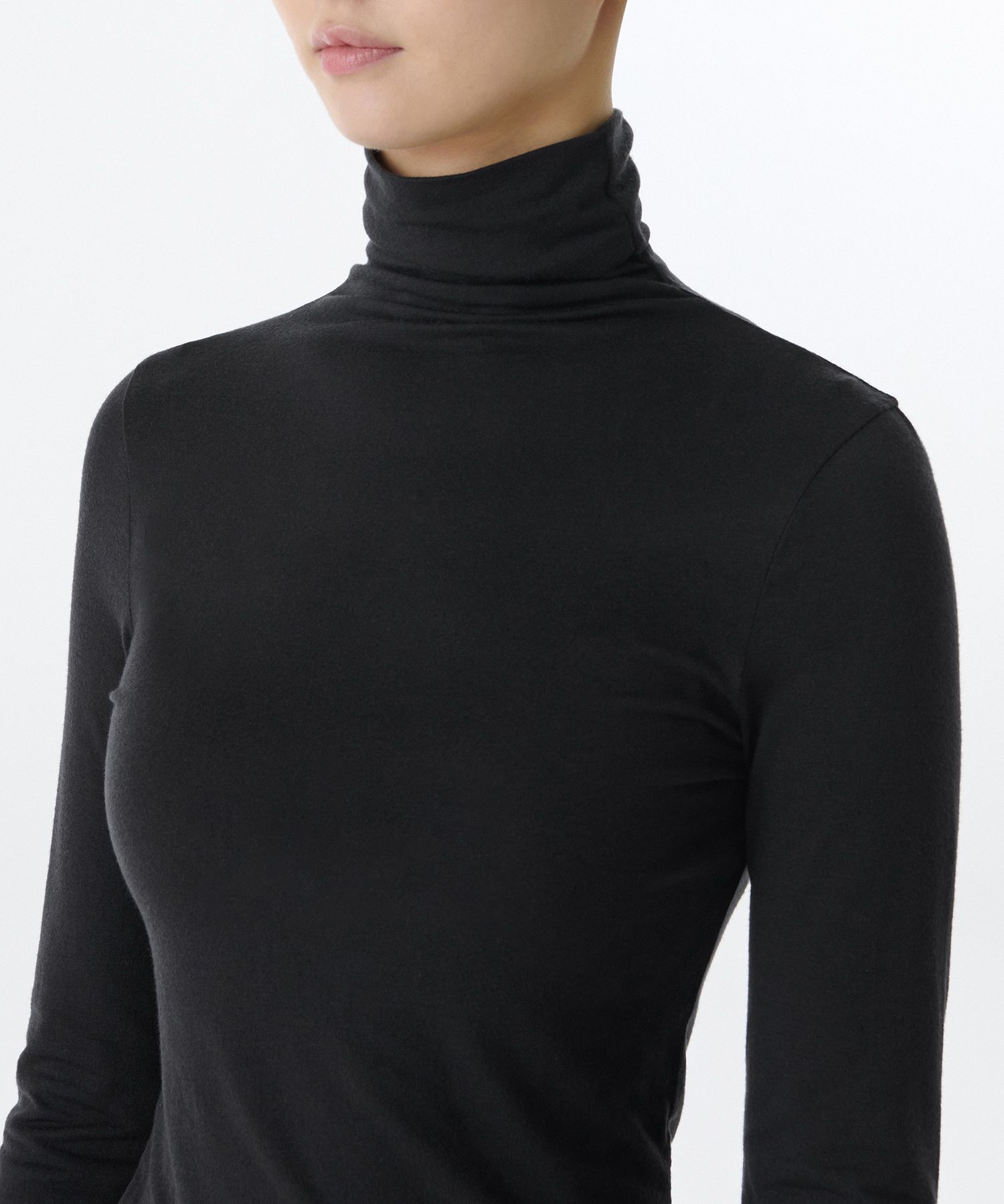 Tシャツ・カットソー *MUSINSA STANDARD* Tencel Slim Mock Neck Long Sleeve T-Shirt MUSINSA公式 | MUSINSA STANDARD WOMAN Women's Wool Tencel
