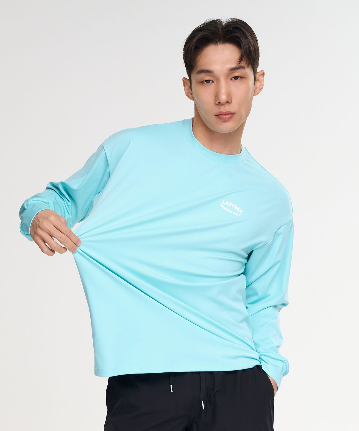 레이지비(LAZYBEE) 드라이쿨링 오버핏 롱 슬리브 래쉬가드 M 민트