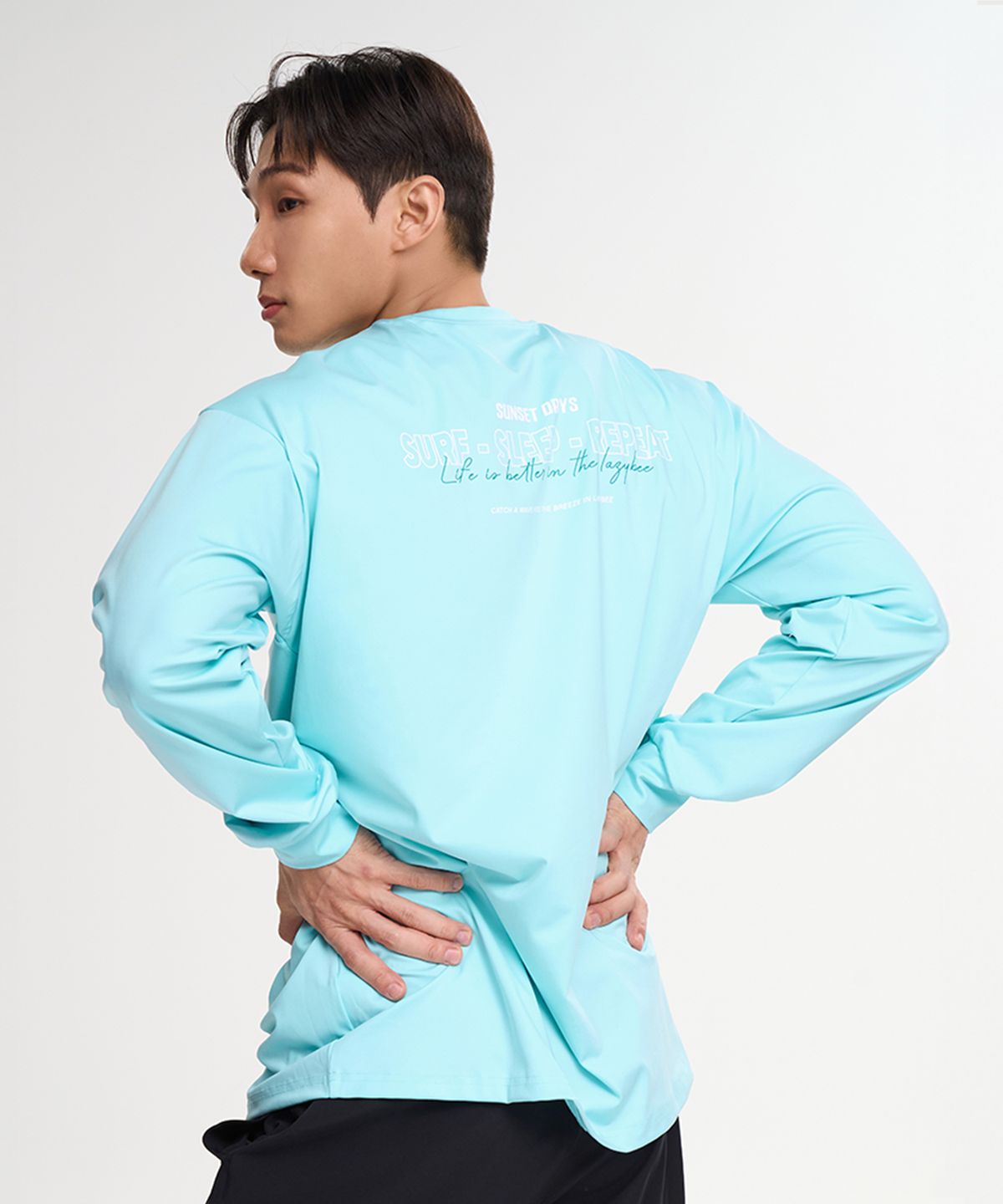 레이지비(LAZYBEE) 드라이쿨링 오버핏 롱 슬리브 래쉬가드 M 민트