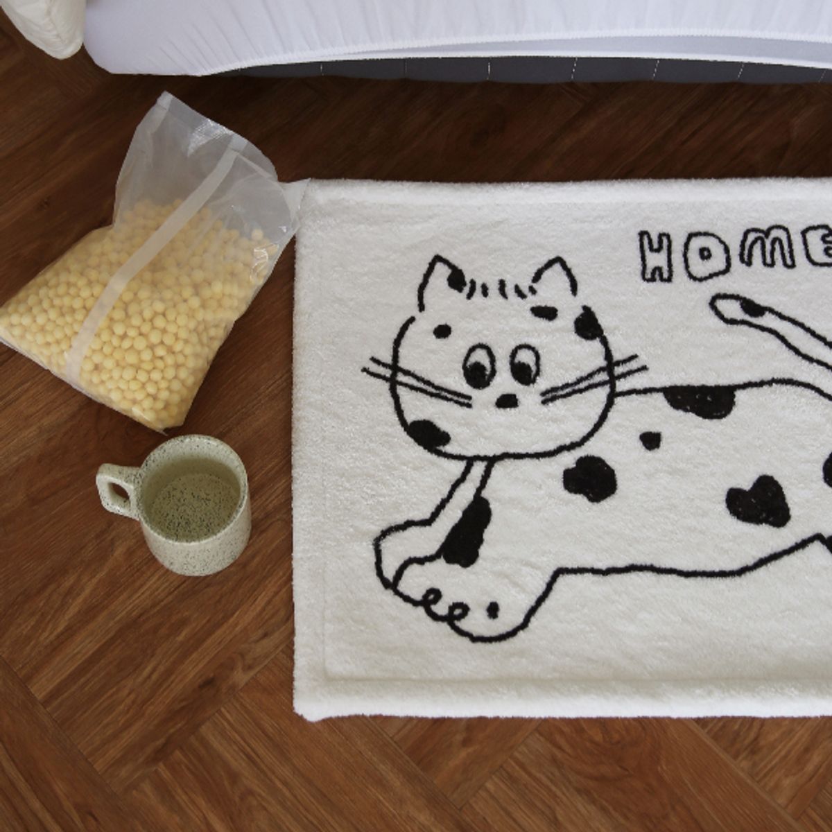 더프리그(THE FRIGG) 포피스 고양이 캐릭터 디자인 극세사 발매트