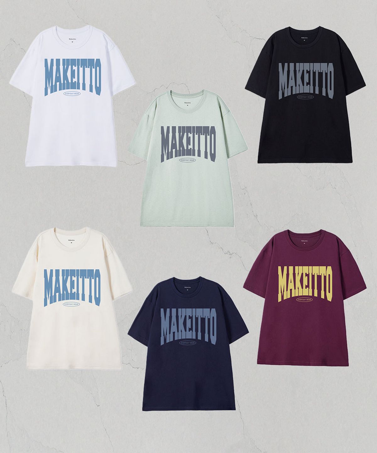 메이킷투(MAKEITTO) [SET]SEOUL+ NAME LOGO CREW NECK TEE 2종 세트