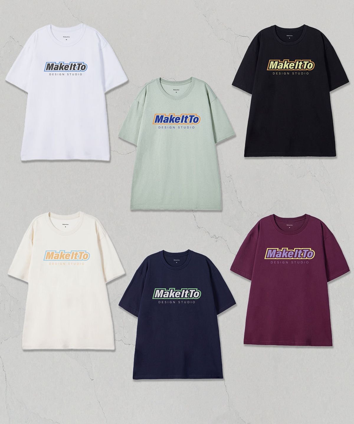 메이킷투(MAKEITTO) [SET]DESIGN CLUB+BORDER LOGO CREW NECK TEE 2종 세트