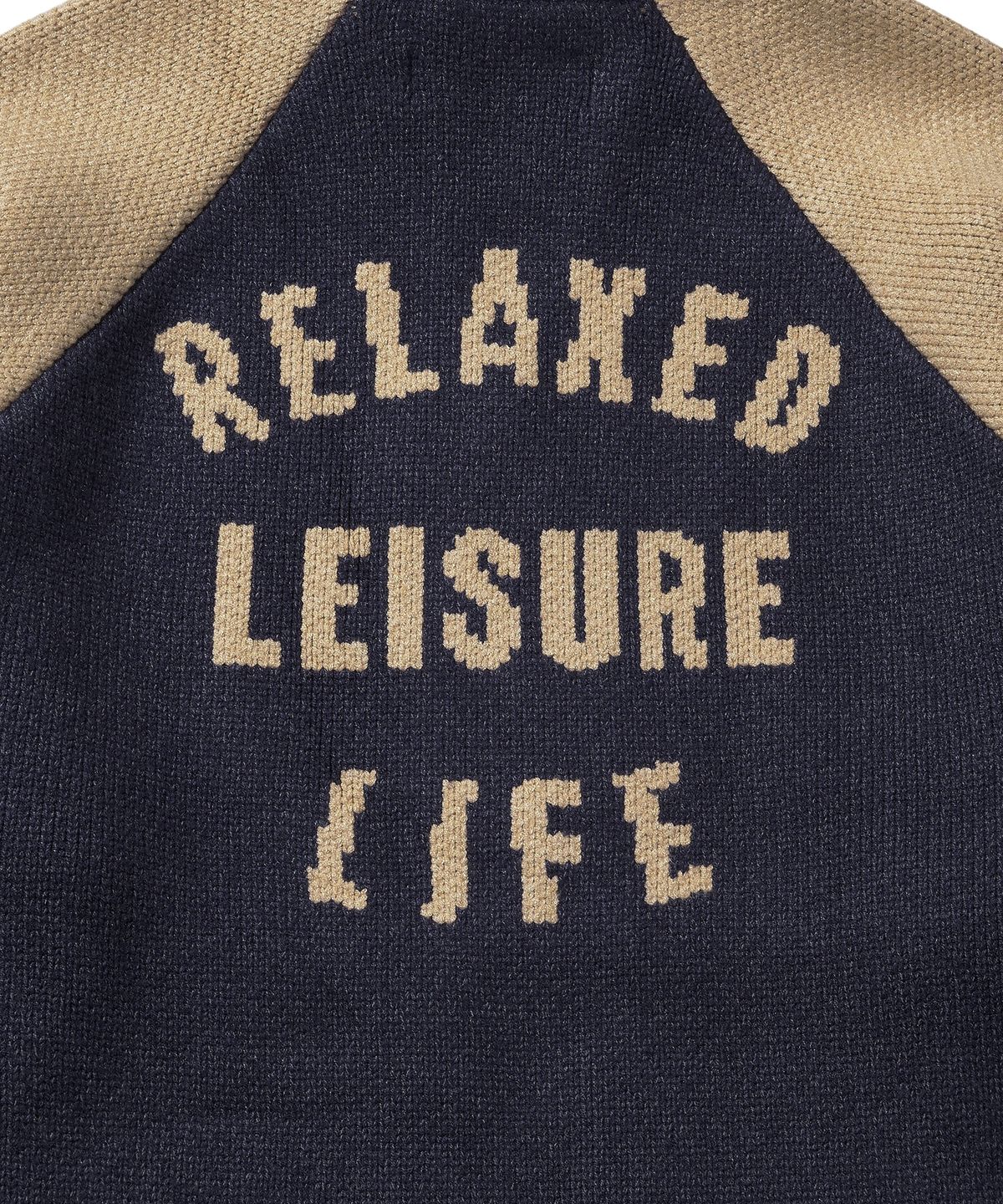 디스커스 애슬레틱(DISCUS ATHLETIC) 바시티 니트 집업 네이비