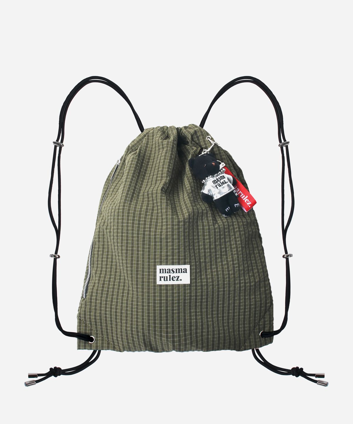 마스마룰즈(MASMARULEZ) Gym sack string bag _ plaid check khaki