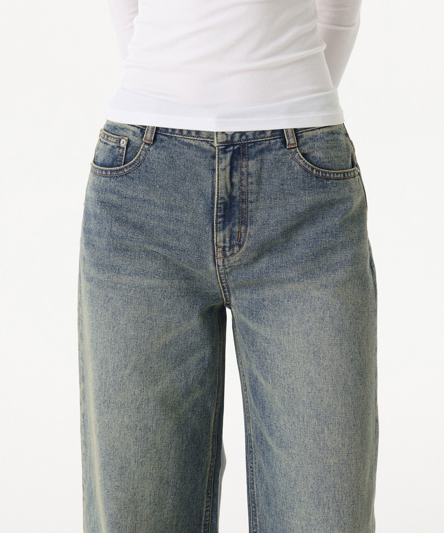 デニム・ジーパン Women's Wide Trapeze Denim Pants Rusty Blue MUSINSA | MUSINSA STANDARD WOMAN Women's Wide Trapeze Denim