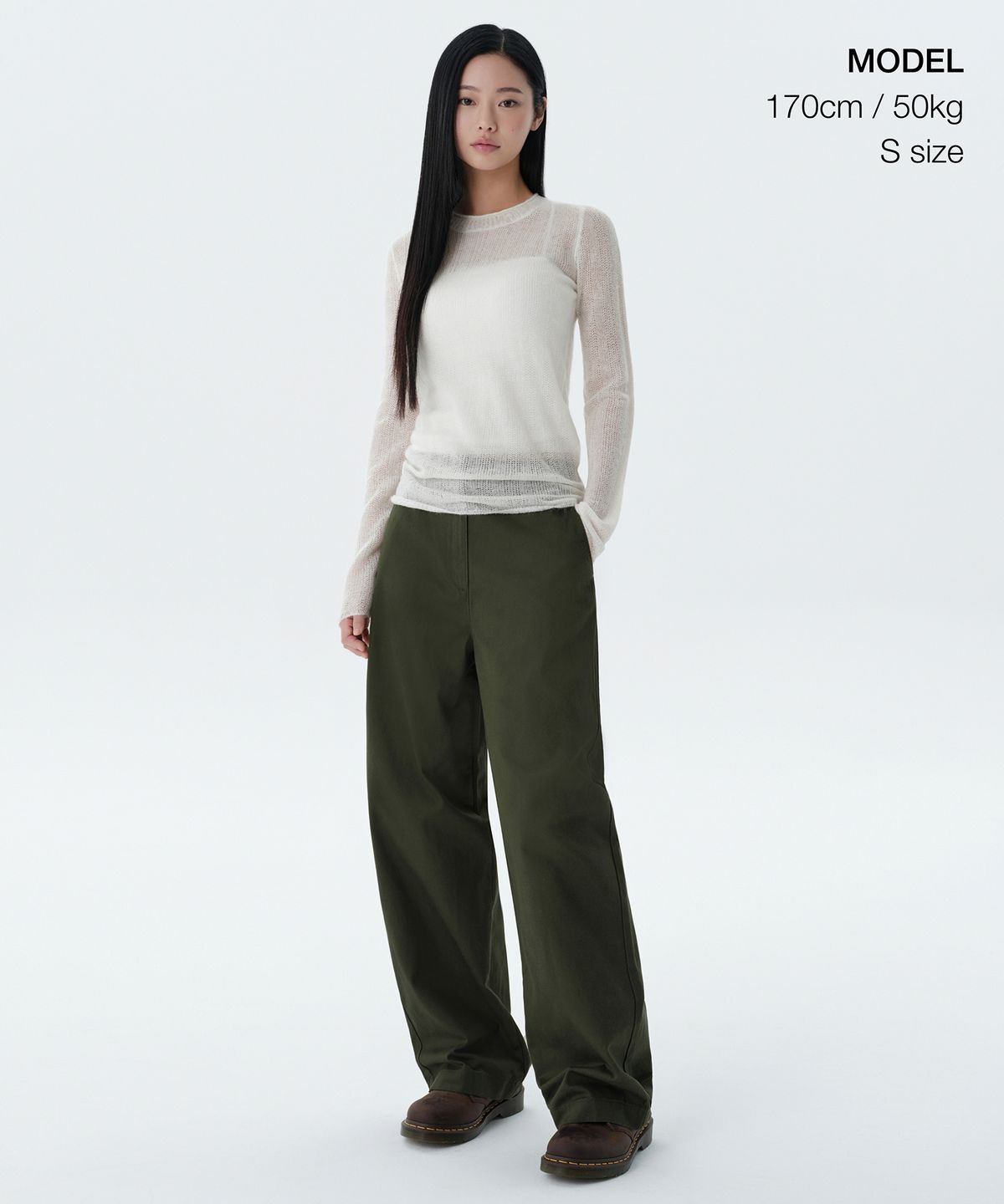 무신사 스탠다드 우먼(MUSINSA STANDARD WOMAN) 우먼즈 시어 버티컬 텍스처드 니트 [아이보리]