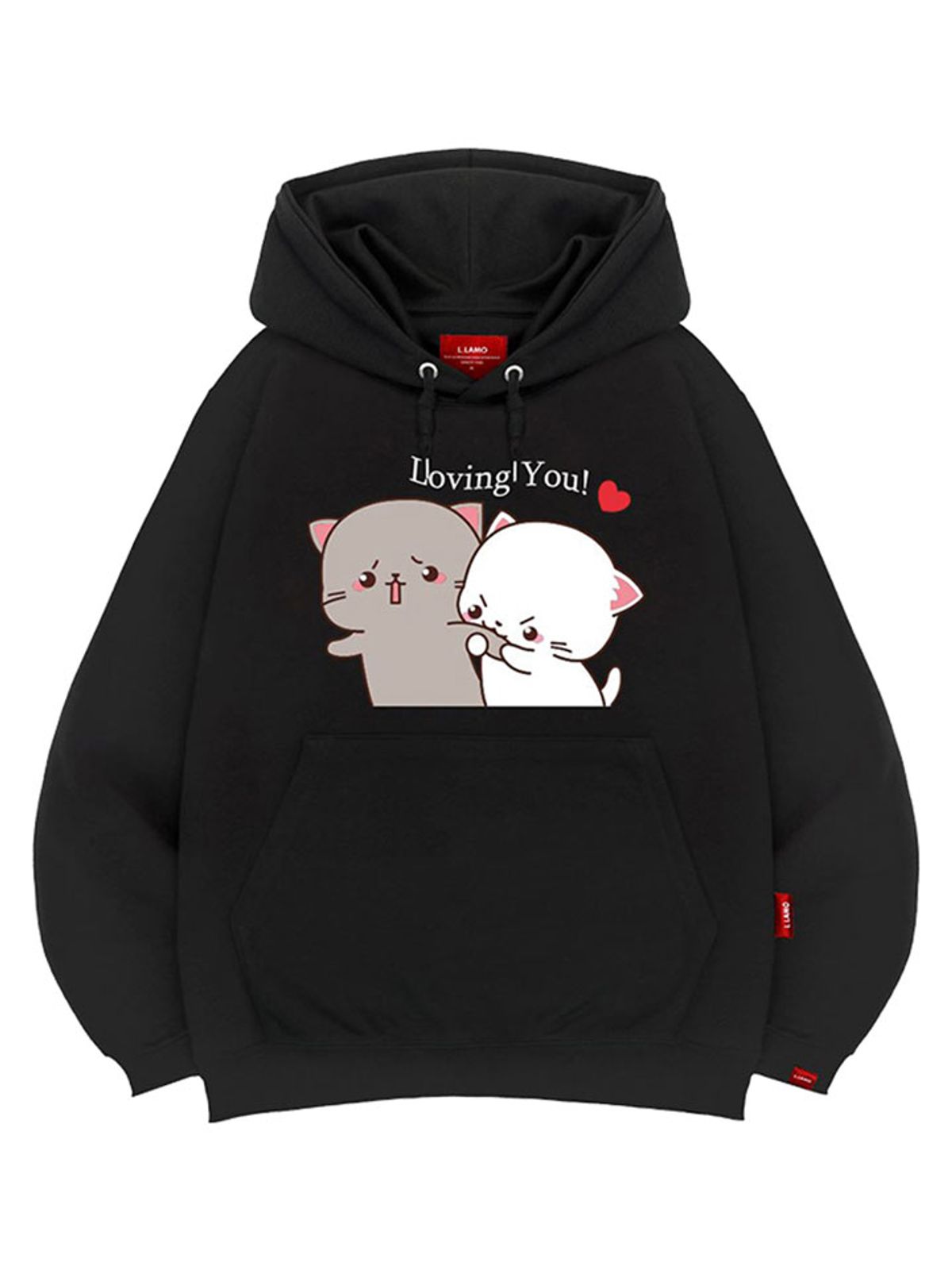 엘라모(LLAMO) 러빙유 후드티 남녀공용 빅사이즈 M~4XL