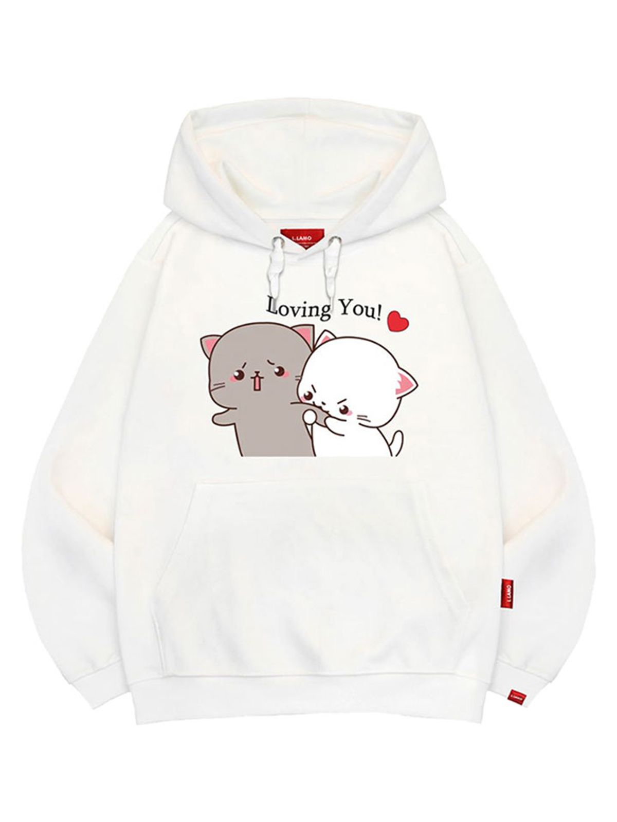 엘라모(LLAMO) 러빙유 후드티 남녀공용 빅사이즈 M~4XL