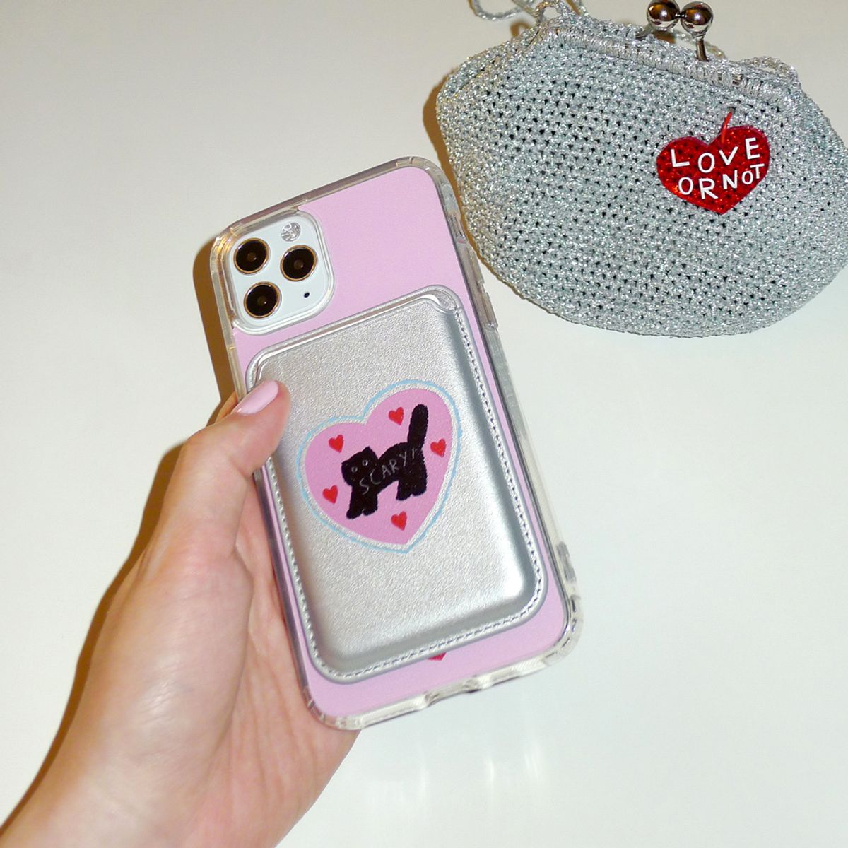 러브오낫(LOVE OR NOT) 맥세이프_Pink Jell-Hard Magsafe Phonecase