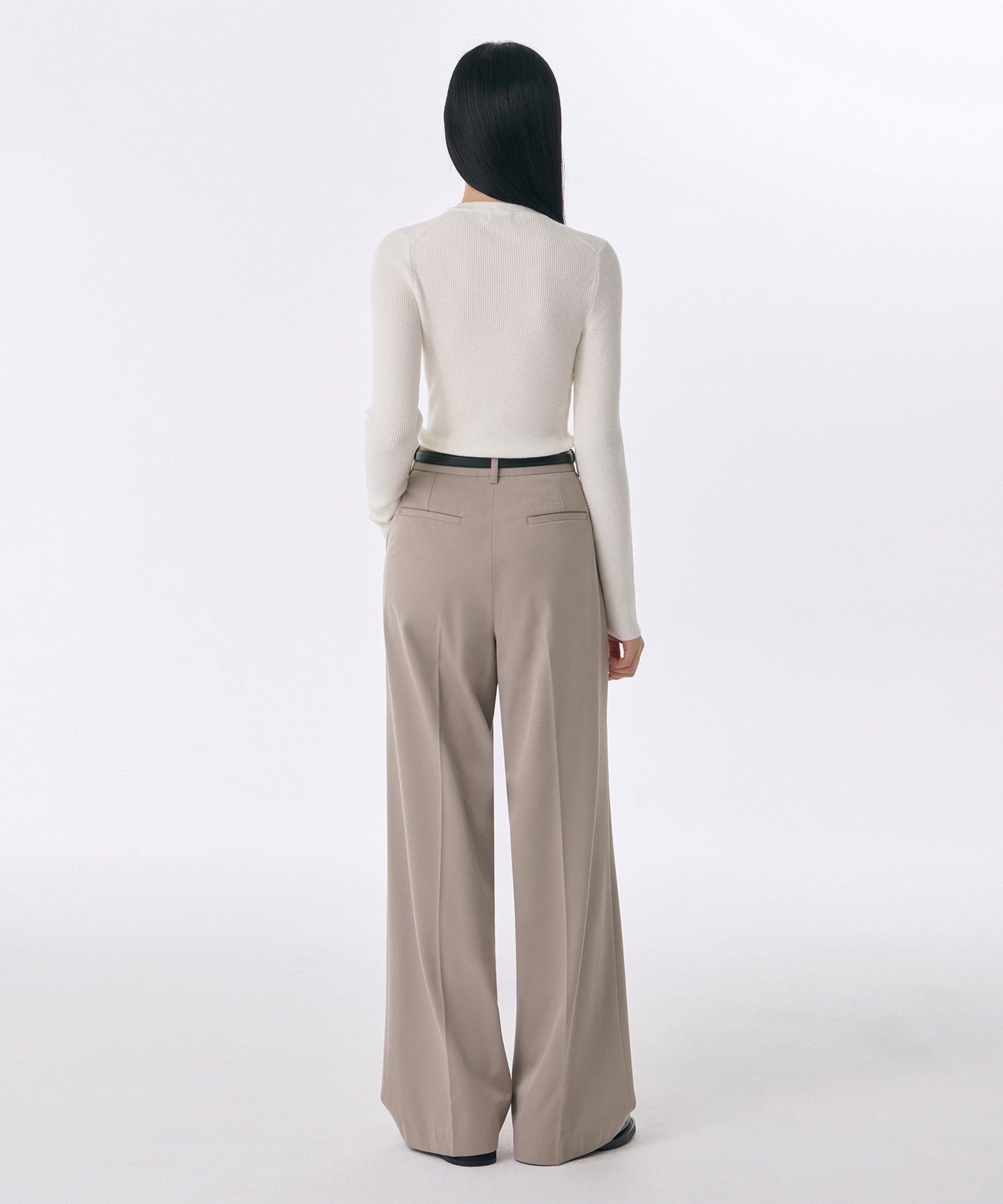 MUSINSA STANDARD LADY'S_ヘビーウエイト裏起毛スラックス_9色 Lace Ladies スラックス パンツ 裏起毛 ハイウエスト センター