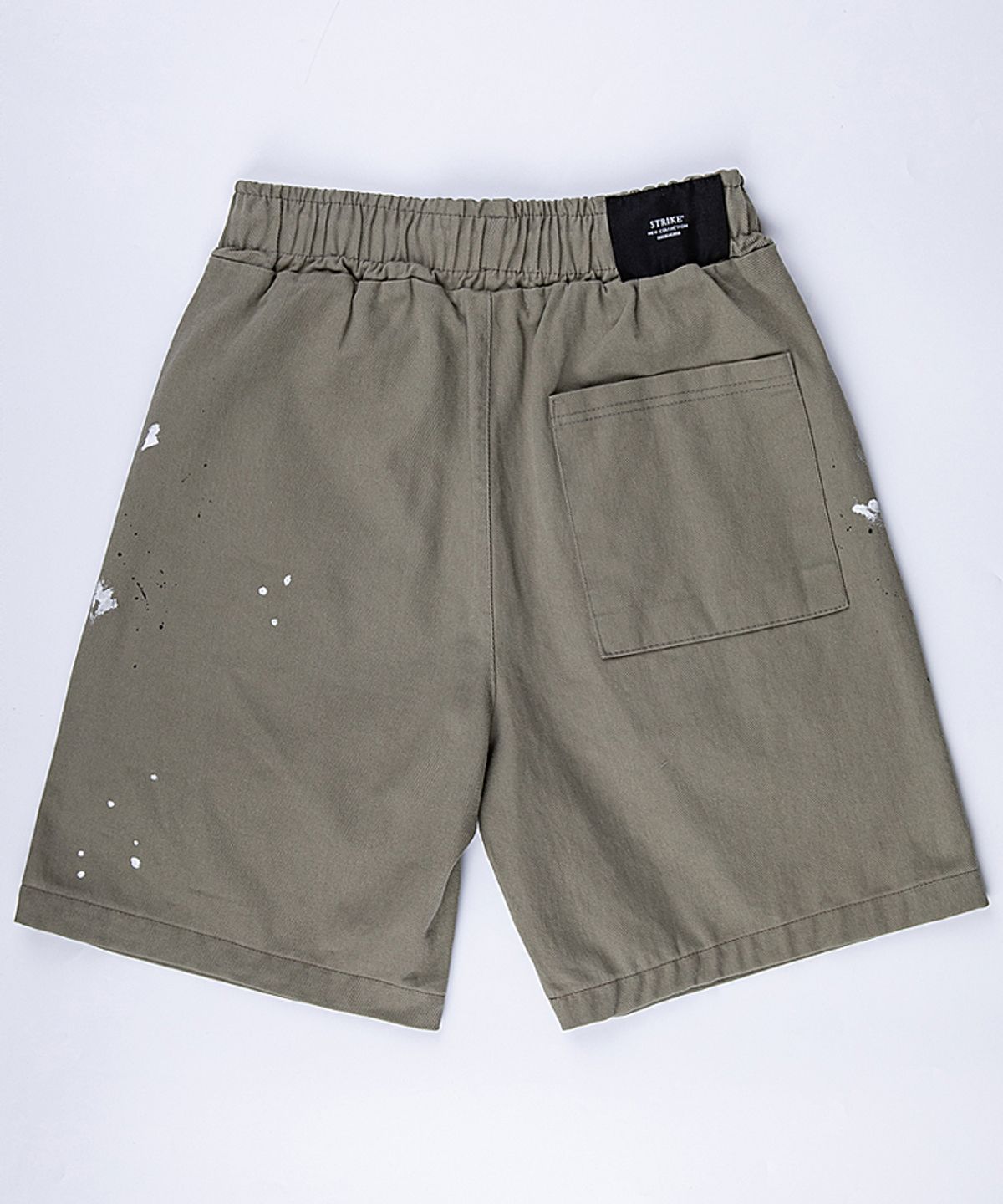 스트라이크(STRIKE) Olive Washed Exposed Zipper Painted Shorts (RELAX)
