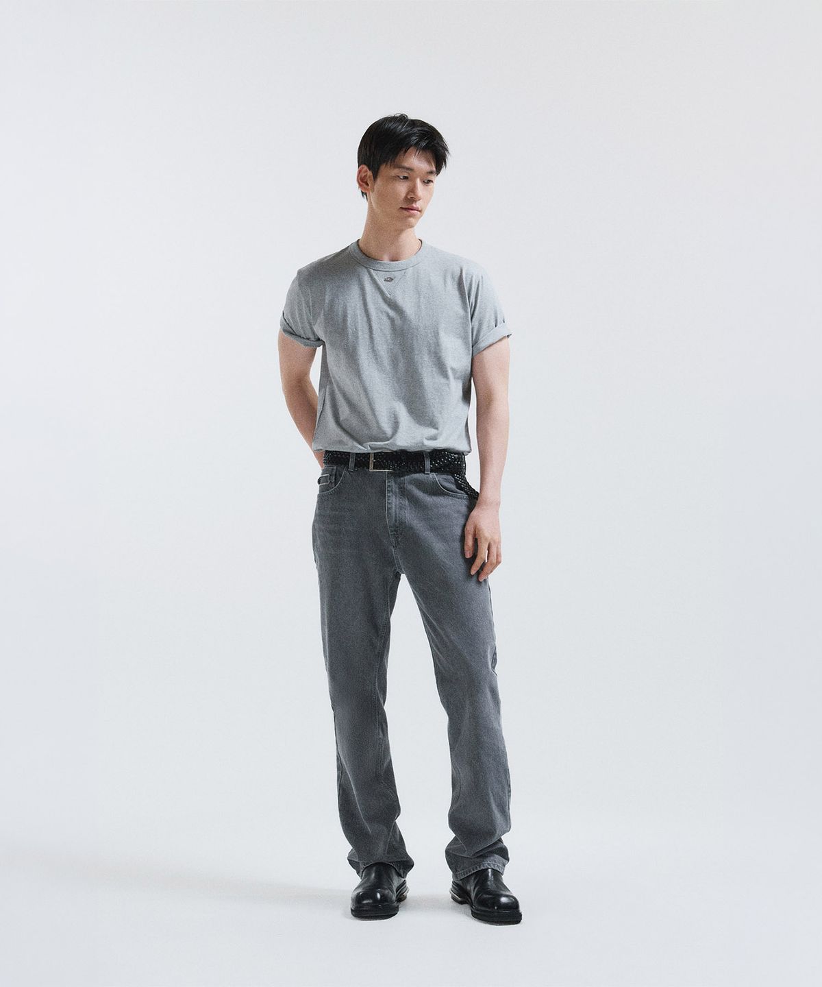 51퍼센트(51PERCENT) Metal Logo T-Shirt - Deep melange