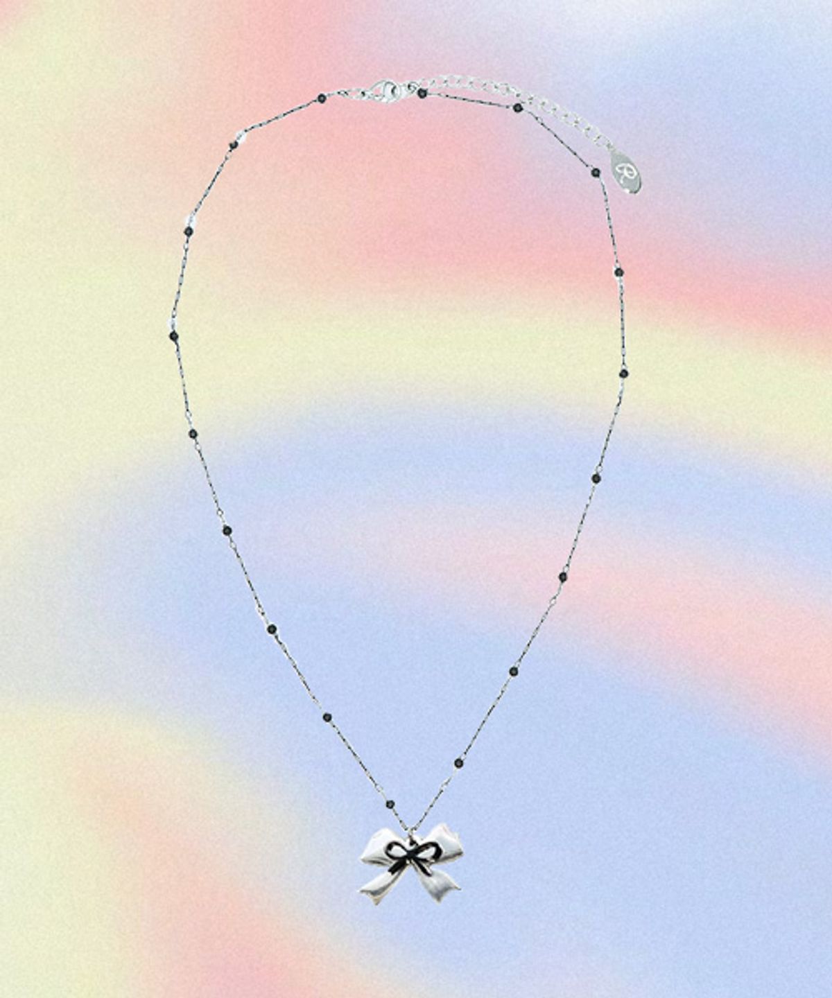 랜덤오프(RANDOMOFF) Wendy double ribbon Necklace