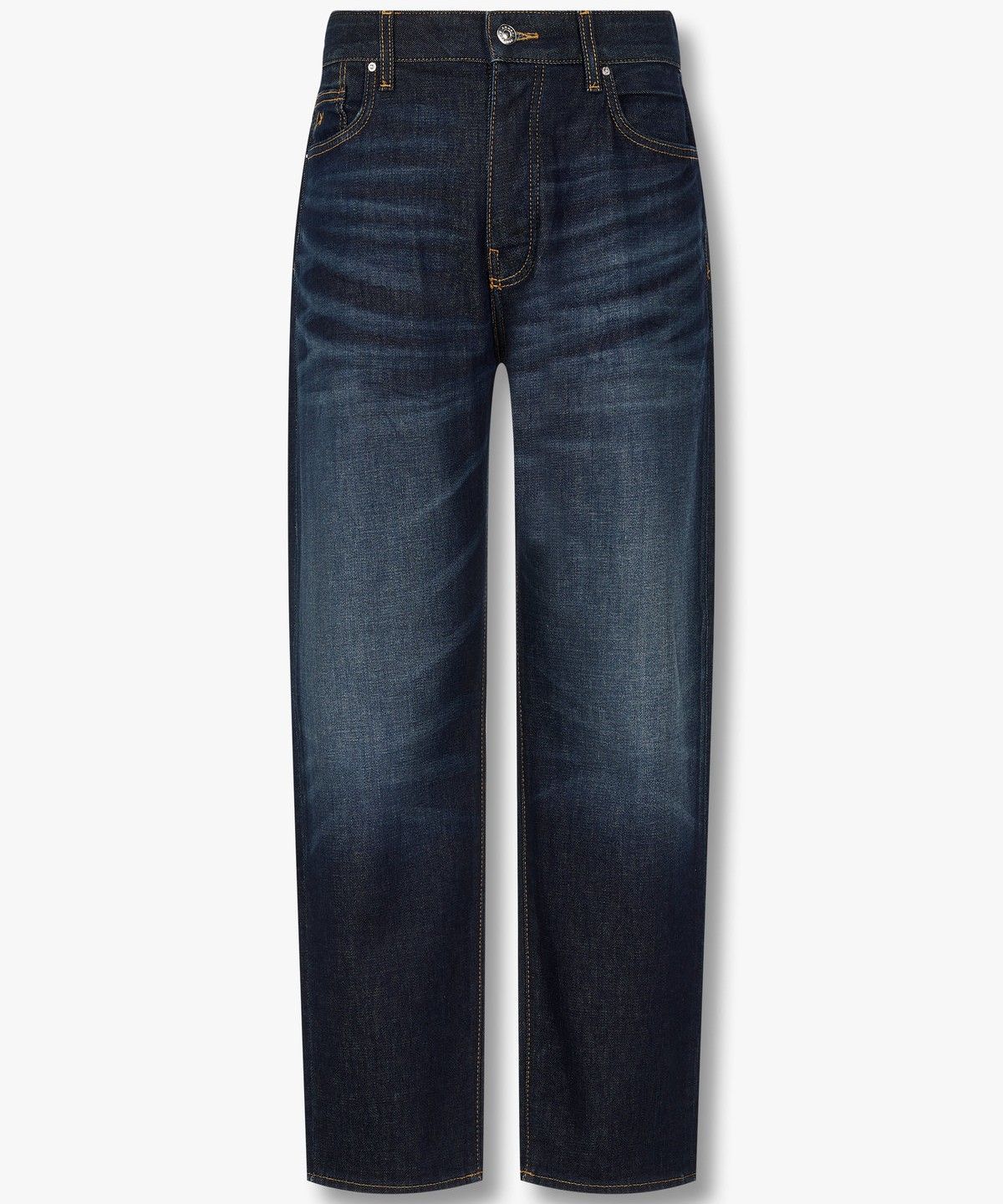아르마니 익스체인지(ARMANI EXCHANGE) 남성 워시드 스티치드 데님 진_다크 인디고 A414340007