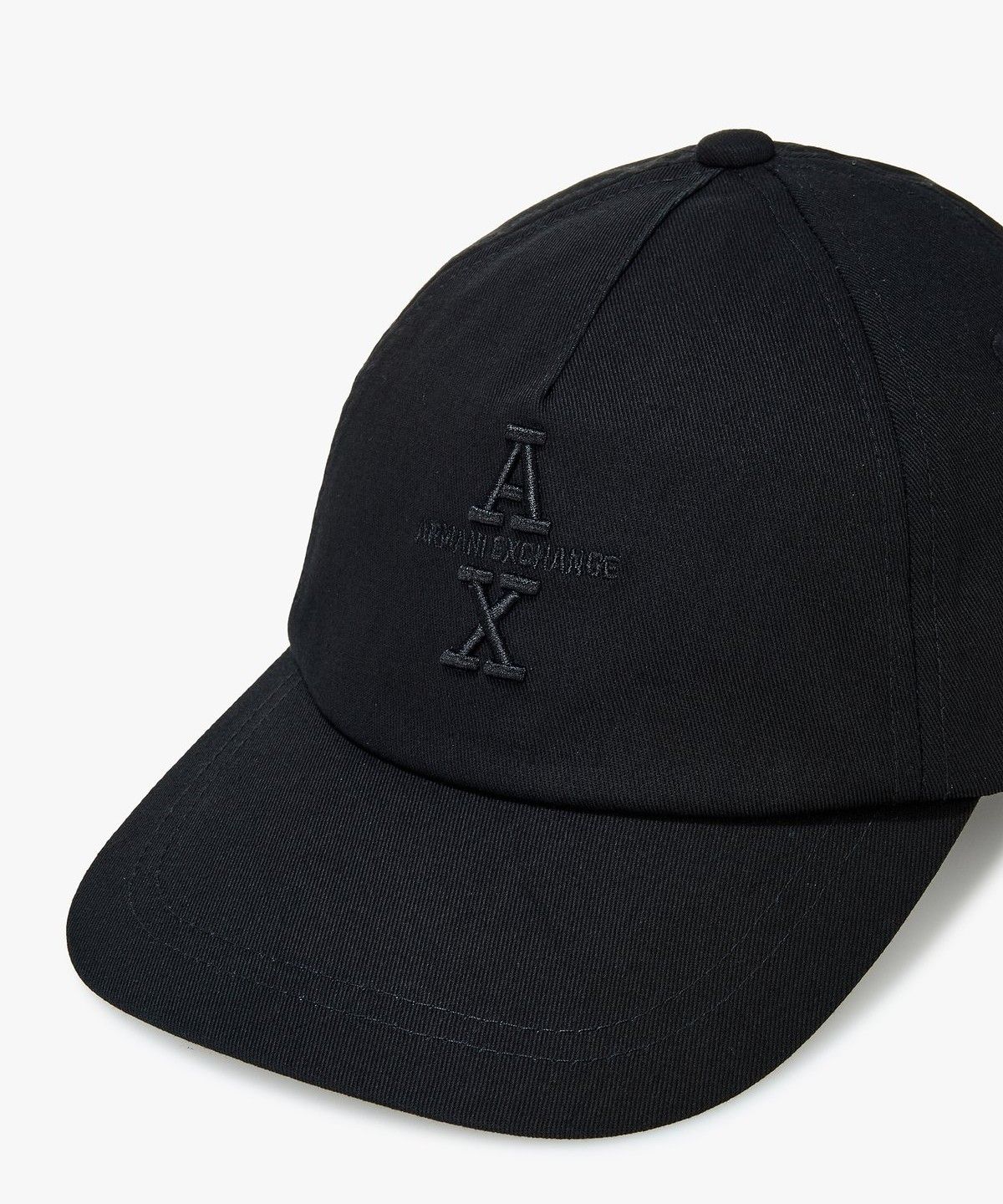 아르마니 익스체인지(ARMANI EXCHANGE) 남성 엠브로이더리 로고 베이스볼 캡_블랙 A414372006