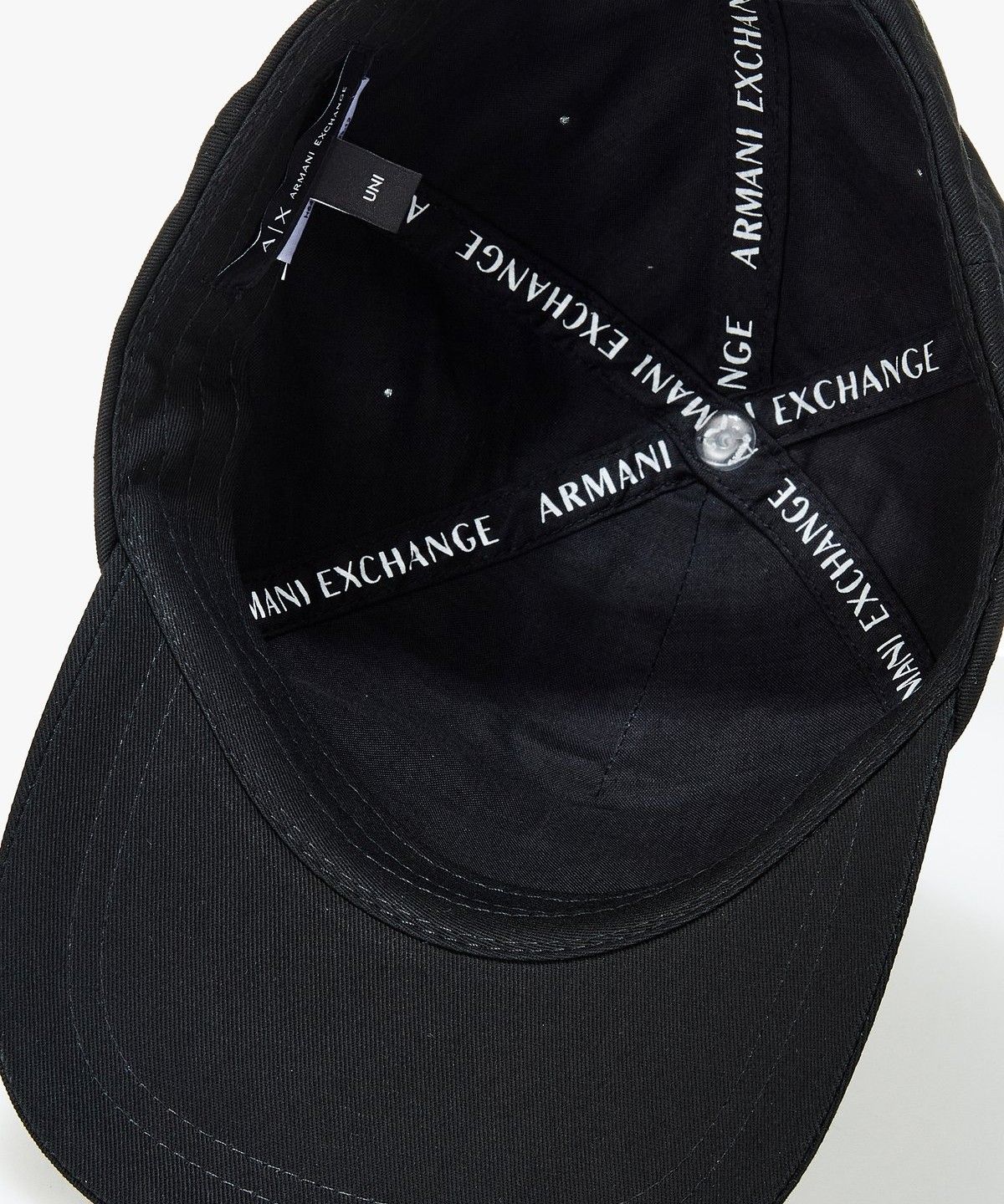 아르마니 익스체인지(ARMANI EXCHANGE) 남성 엠브로이더리 로고 베이스볼 캡_블랙 A414372006