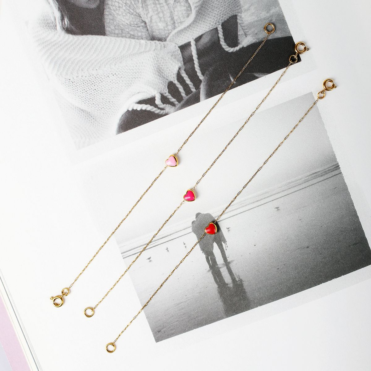 모드곤(MODGONE) 초미니 칼라 하트 팔찌 Super MIni Colored LOVE Bracelet