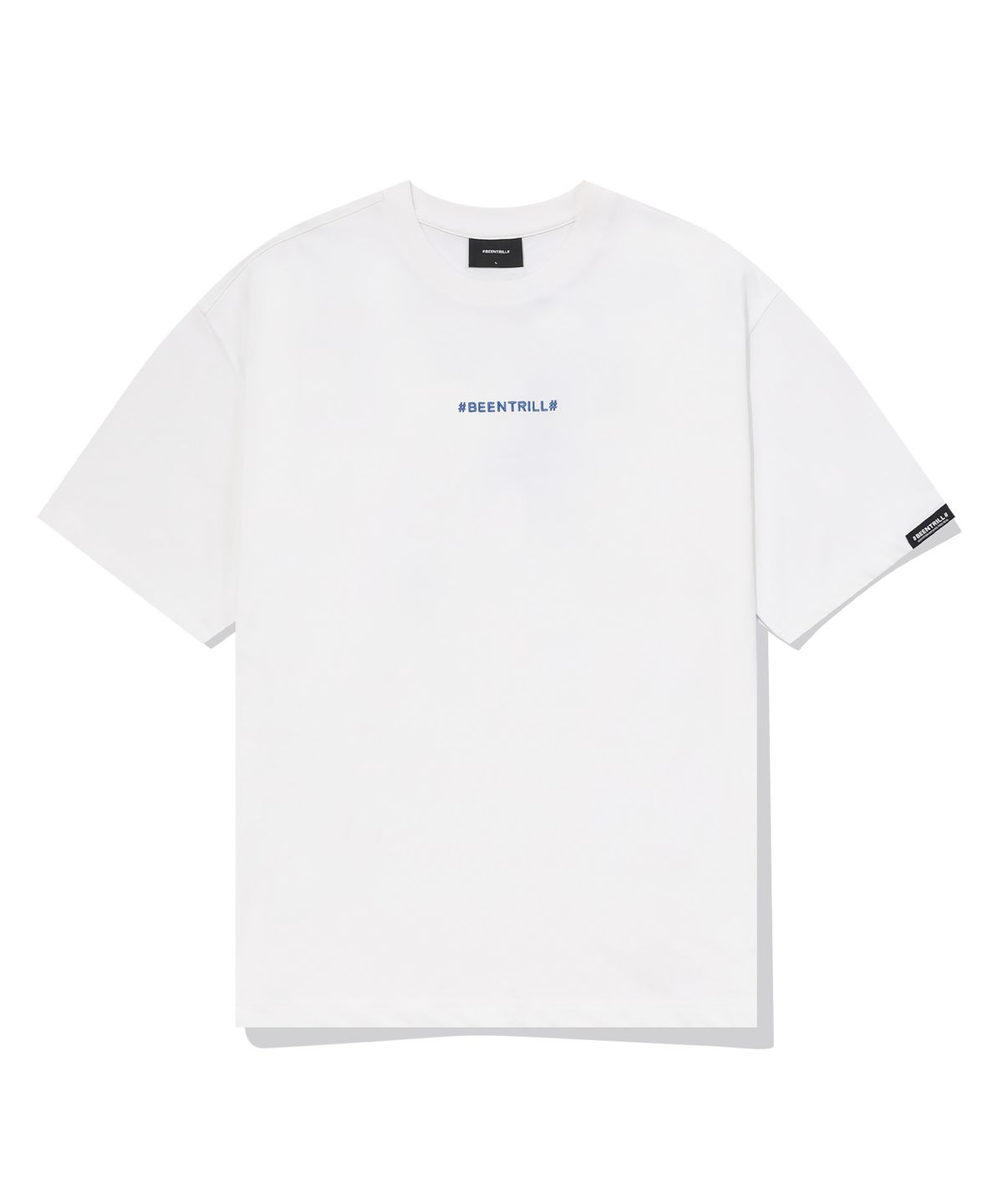 빈트릴(BEENTRILL) 일루전 해시태그 티셔츠(블루)