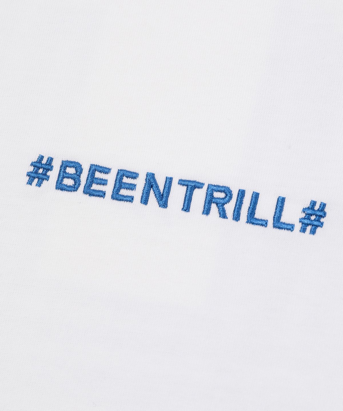 빈트릴(BEENTRILL) 일루전 해시태그 티셔츠(블루)
