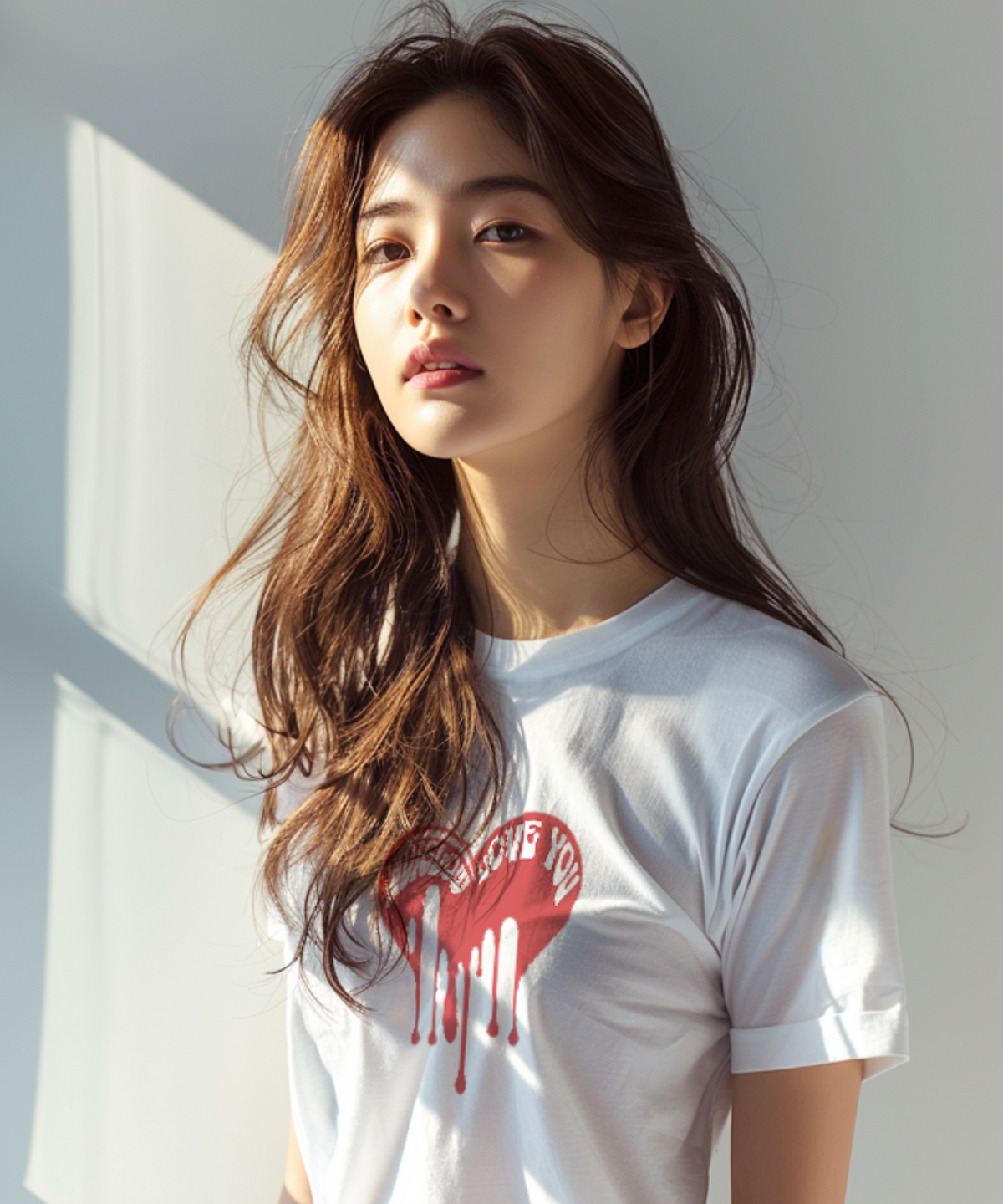인디글로우(INDIGLOW) 눈물 하트 20수 반팔 티셔츠