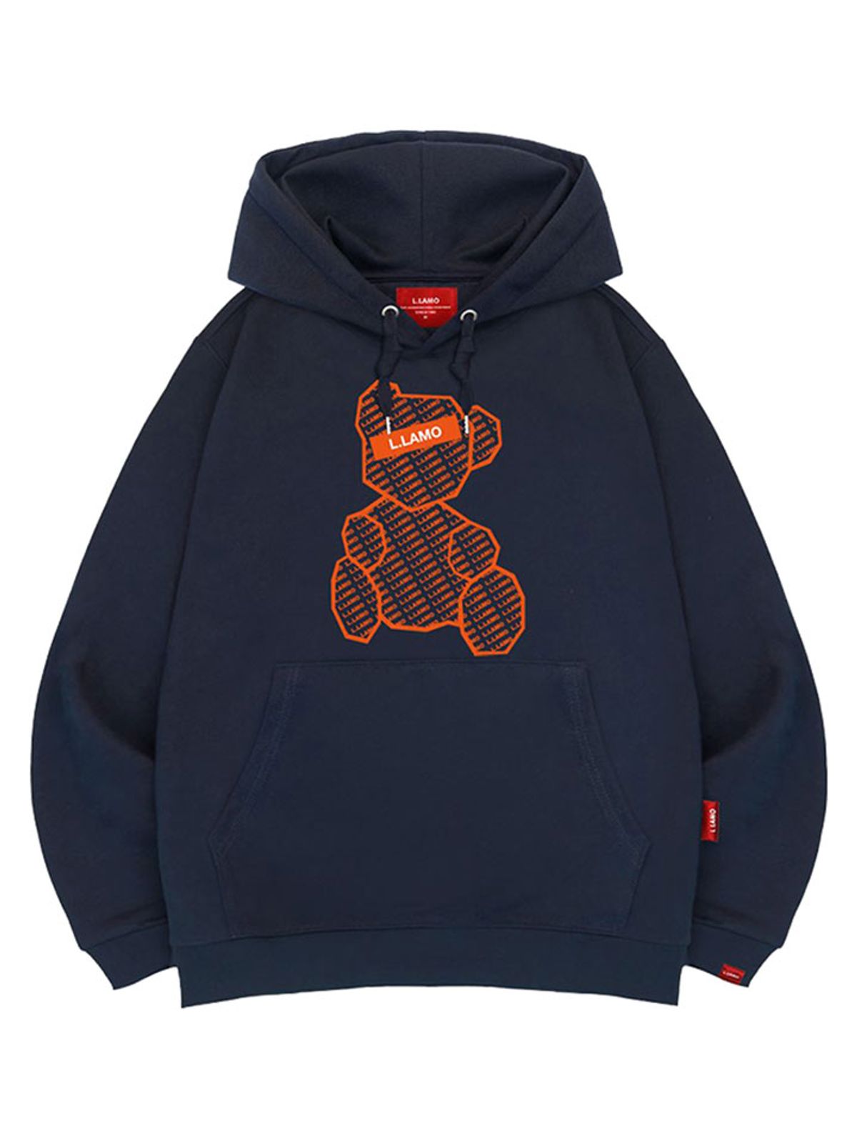 엘라모(LLAMO) 로고베어 후드티 남녀공용 빅사이즈 M~4XL