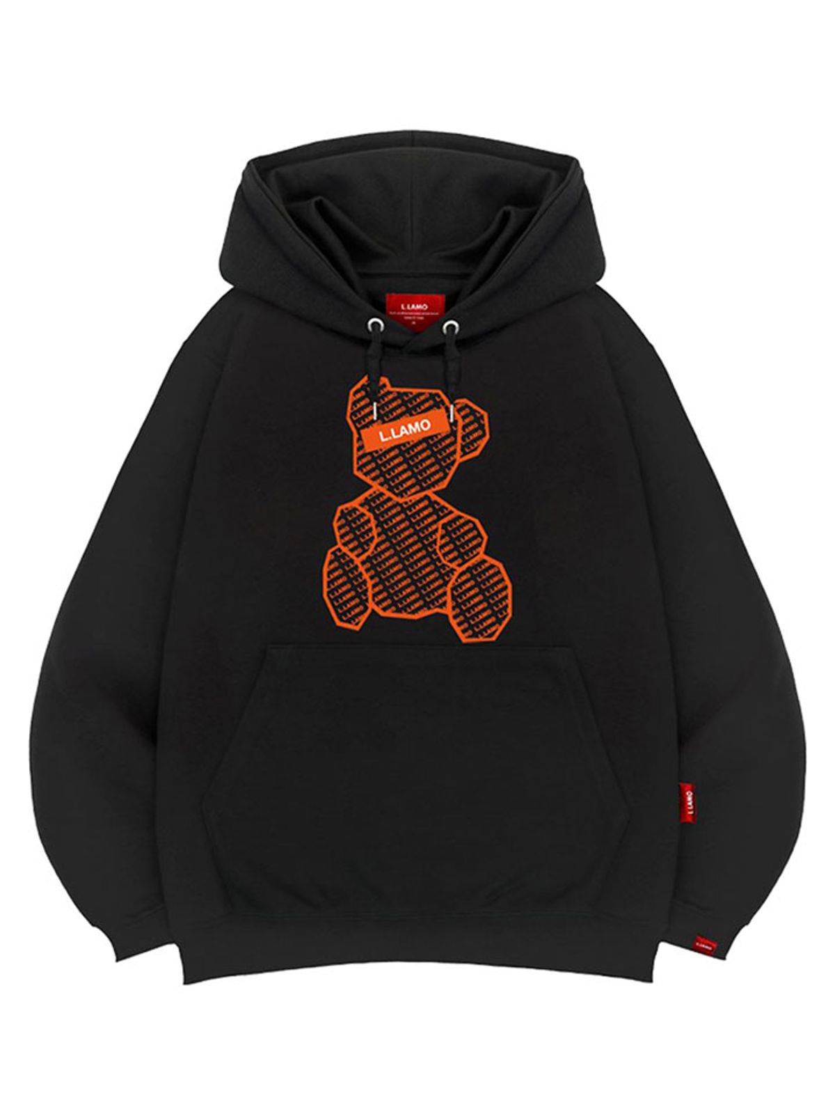 엘라모(LLAMO) 로고베어 후드티 남녀공용 빅사이즈 M~4XL