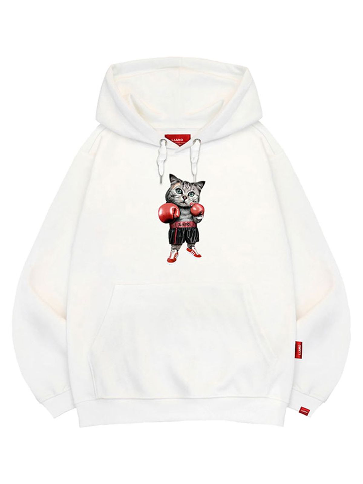 엘라모(LLAMO) 복싱고양이 후드티 남녀공용 빅사이즈 M~4XL