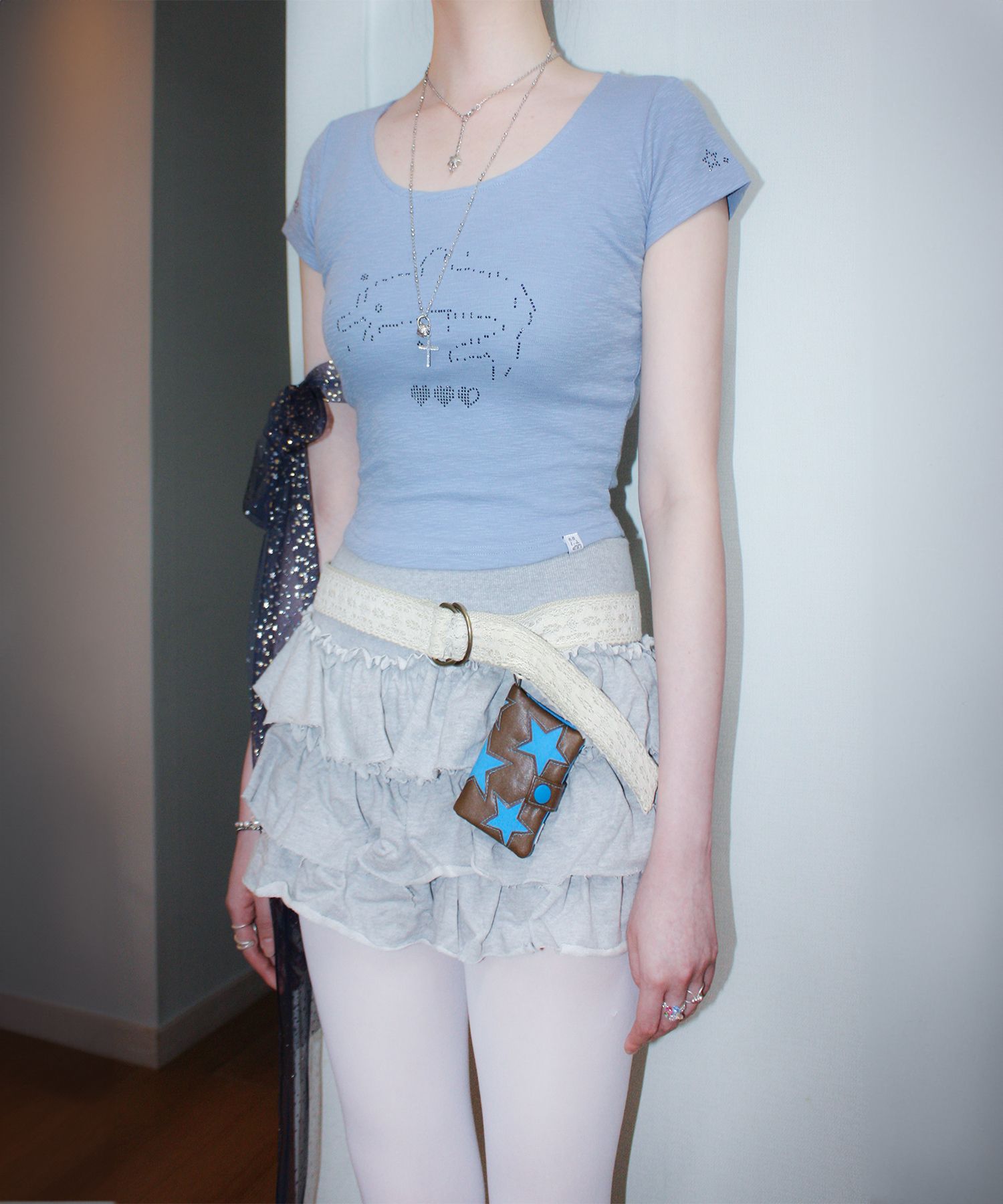 MUSINSA公式 | EESSAY Dolphin T-Shirt - Sky Blue