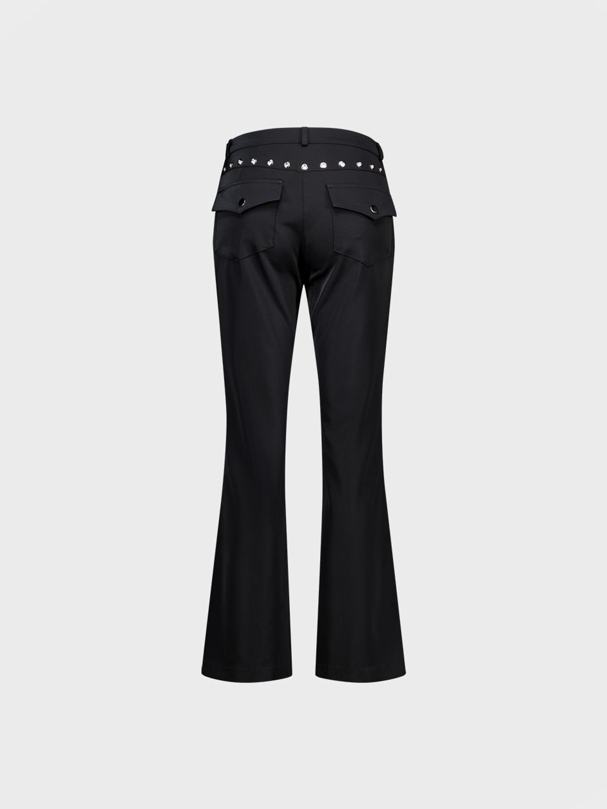비수스(VISUS) EYELET BOOTCUT PANTS_BLACK