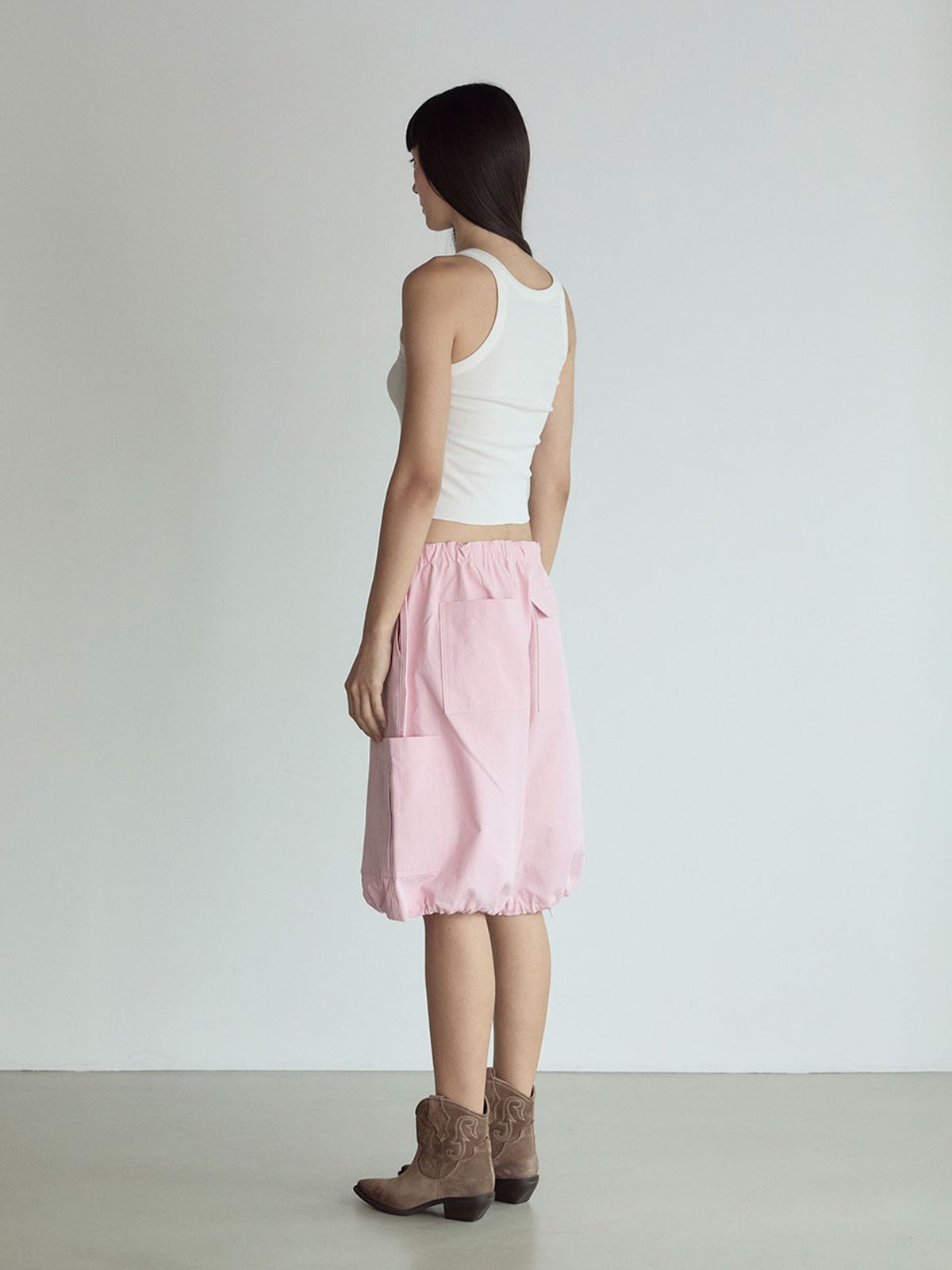 비수스(VISUS) Low Waist Cargo Shorts_Pink