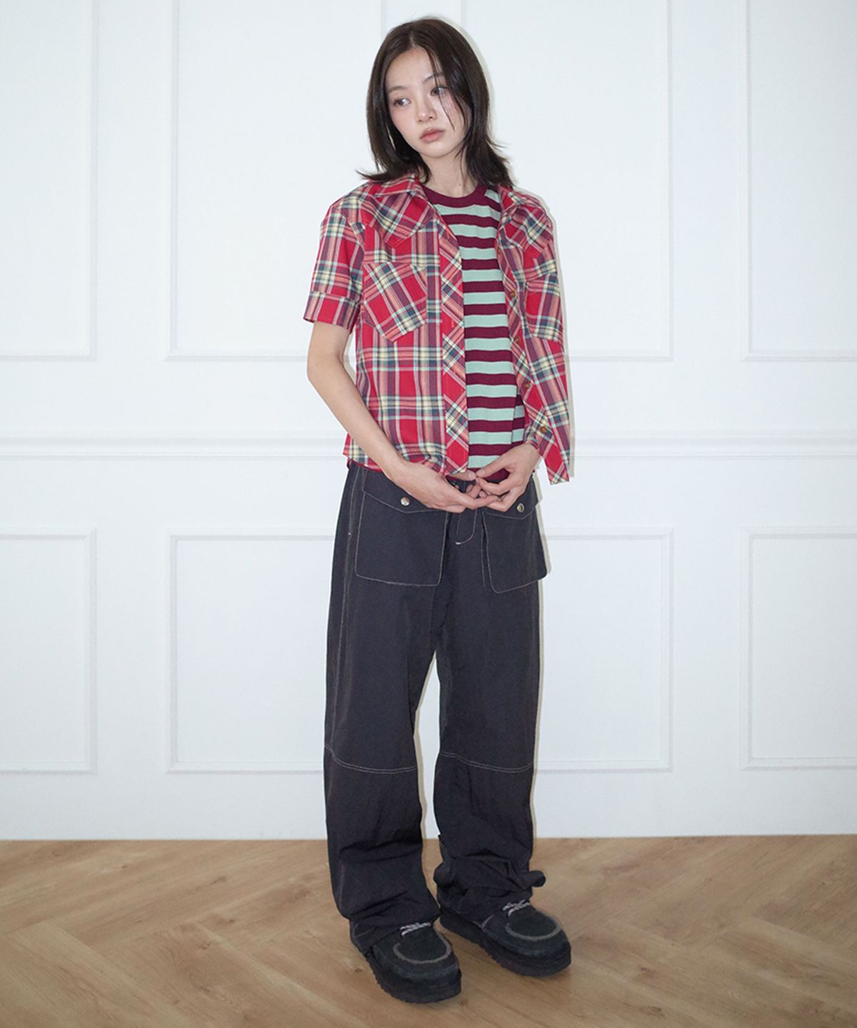 헤레틱(HERETIC) HERETIC CARGO NYLON PANTS / charcoal