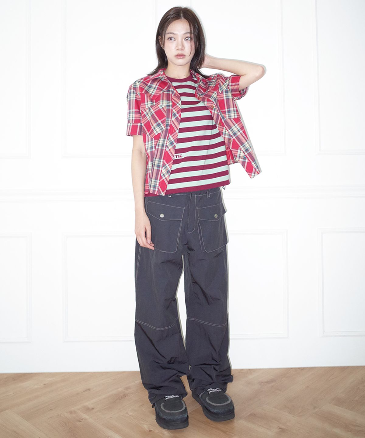 헤레틱(HERETIC) HERETIC CARGO NYLON PANTS / charcoal