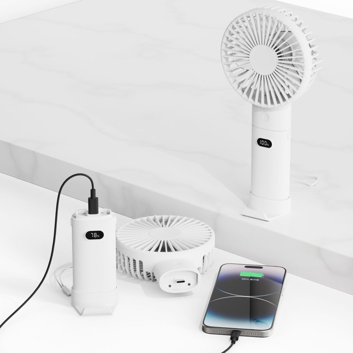 디버스(DEVERS) 저소음 보조배터리형 미니선풍기 (3000 mah )