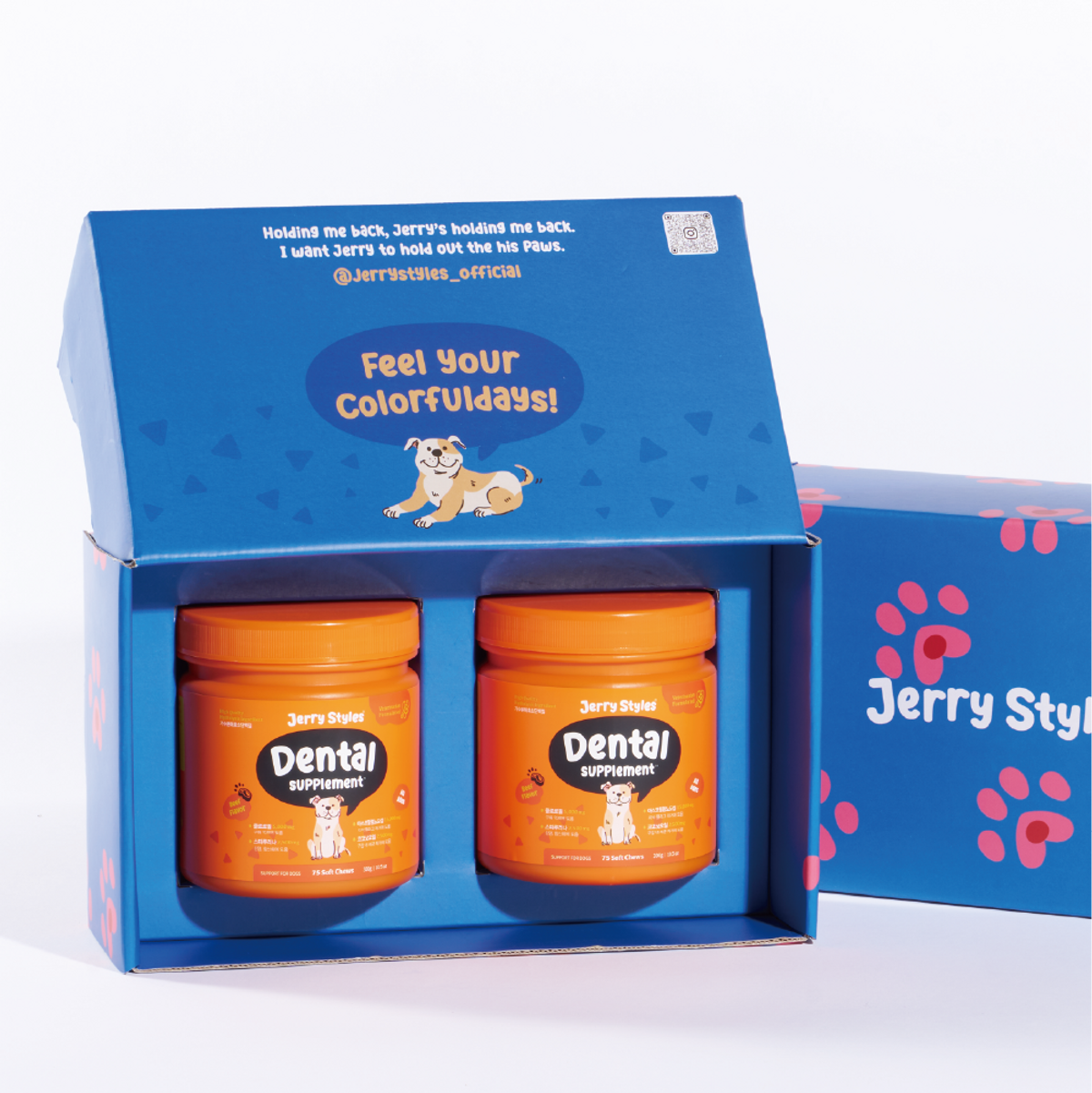 제리스타일스(JERRYSTYLES) 덴탈 강아지 구강 영양제 300g 75chews