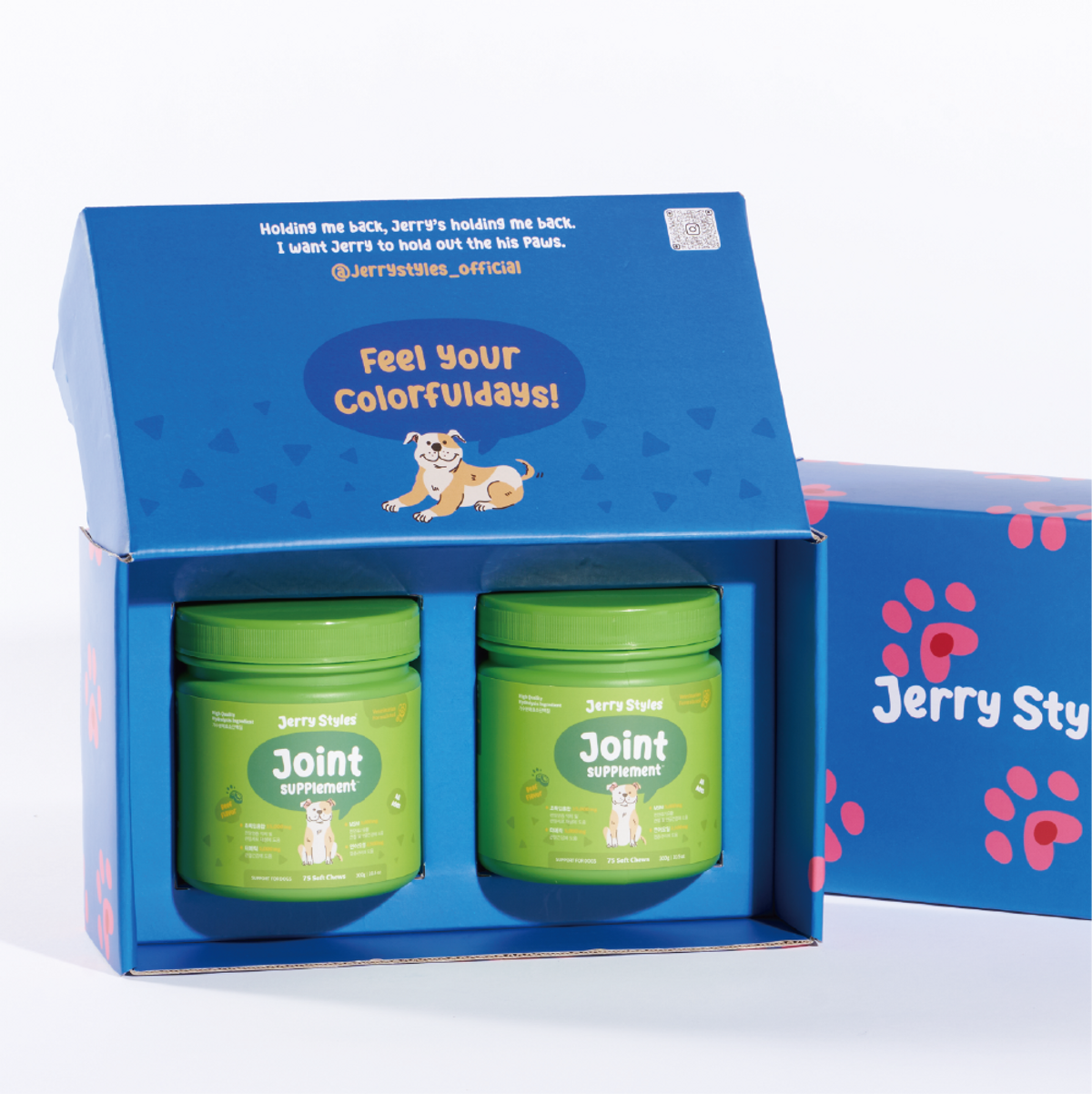제리스타일스(JERRYSTYLES) 조인트 강아지 관절 영양제 300g 75chews