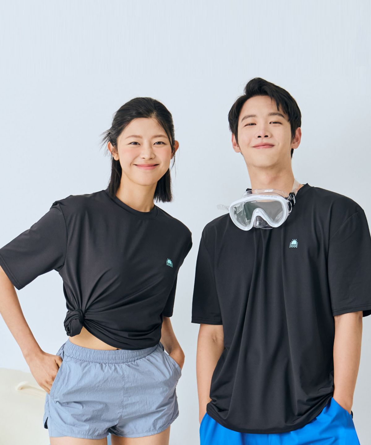 스윔어바웃(SWIMABOUT) 베이직 반팔 루즈핏 오버핏 상의 래쉬가드 빅사이즈