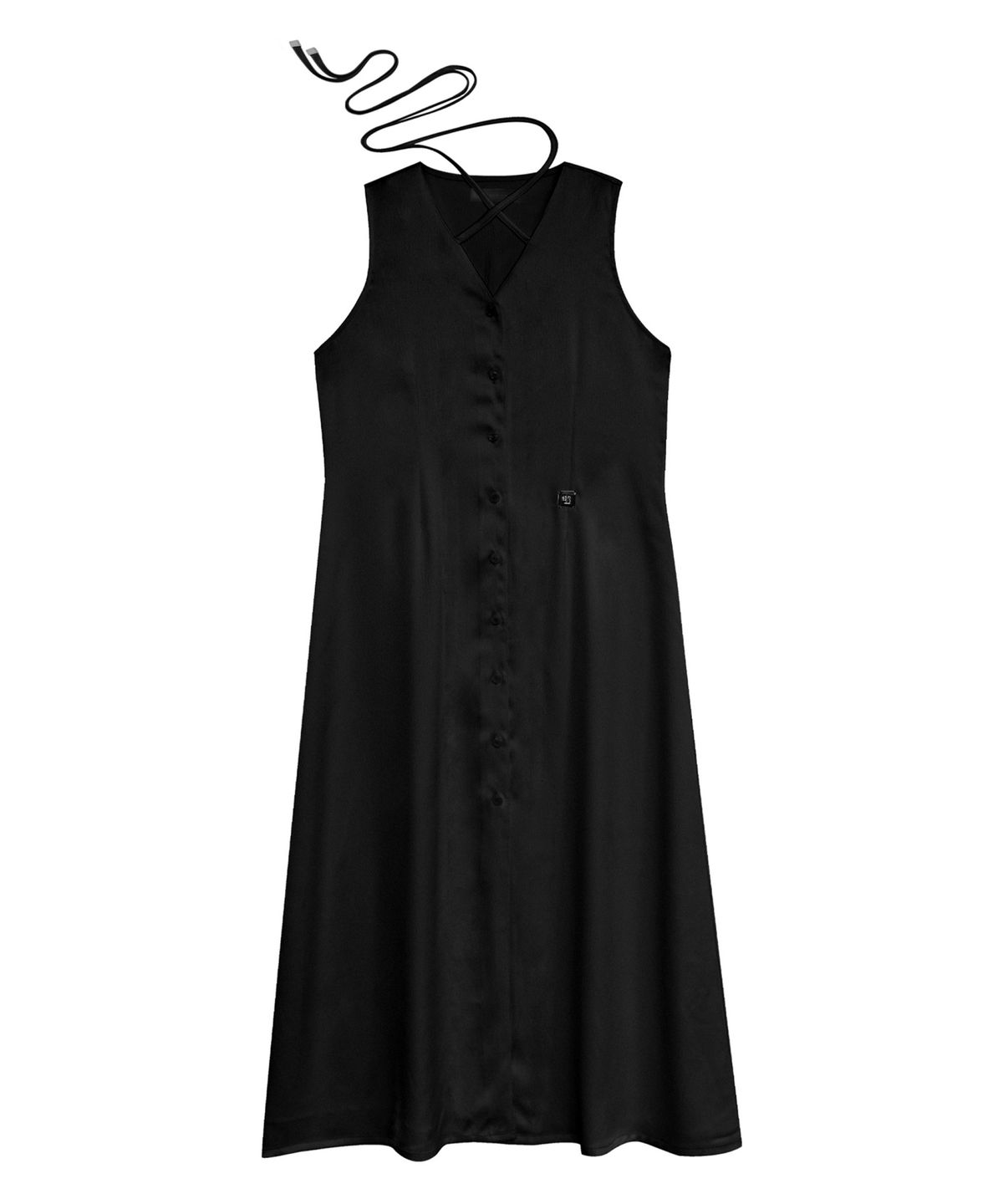 트리밍버드(TREEMINGBIRD) Strap Dart Long One-piece [ Black ]
