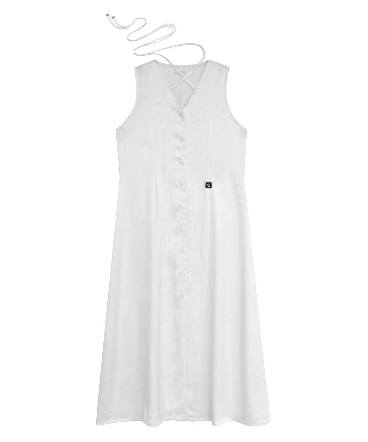 트리밍버드(TREEMINGBIRD) Strap Dart Long One-piece [ White ]