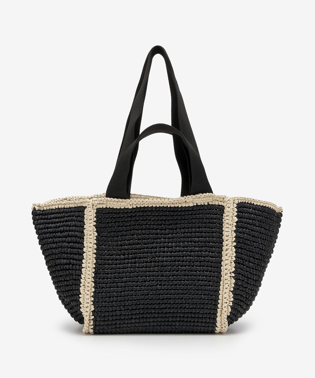 마르니(MARNI) 스몰 라피아 쇼퍼 토트백 - 블랙:아이보리:블랙 / SHMP0121L0P6769ZO762