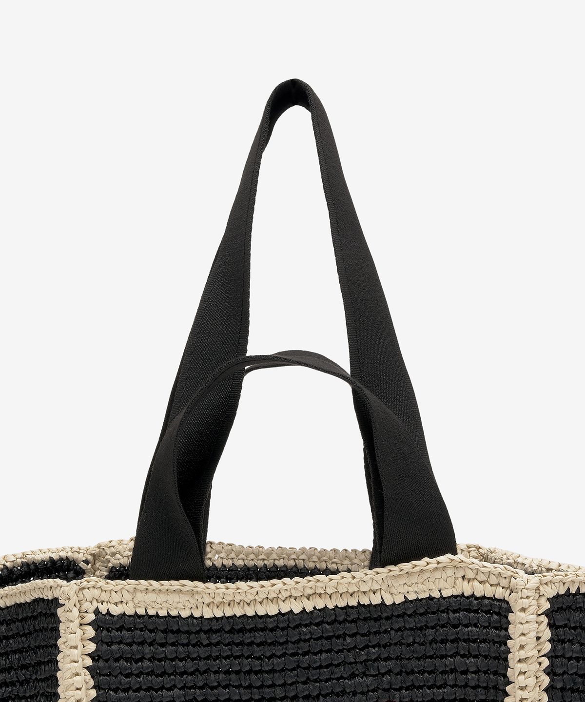 마르니(MARNI) 스몰 라피아 쇼퍼 토트백 - 블랙:아이보리:블랙 / SHMP0121L0P6769ZO762