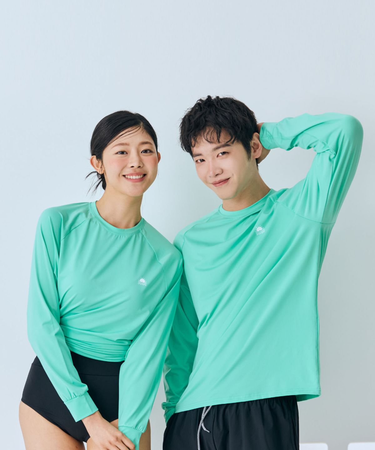 스윔어바웃(SWIMABOUT) 베이직 긴팔 루즈핏 오버핏 상의 래쉬가드 빅사이즈