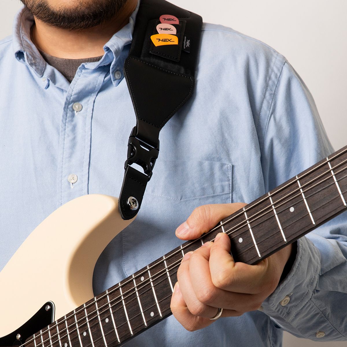 헥스기타(HEXGUITARS) 고급형 기타 스트랩 HS30