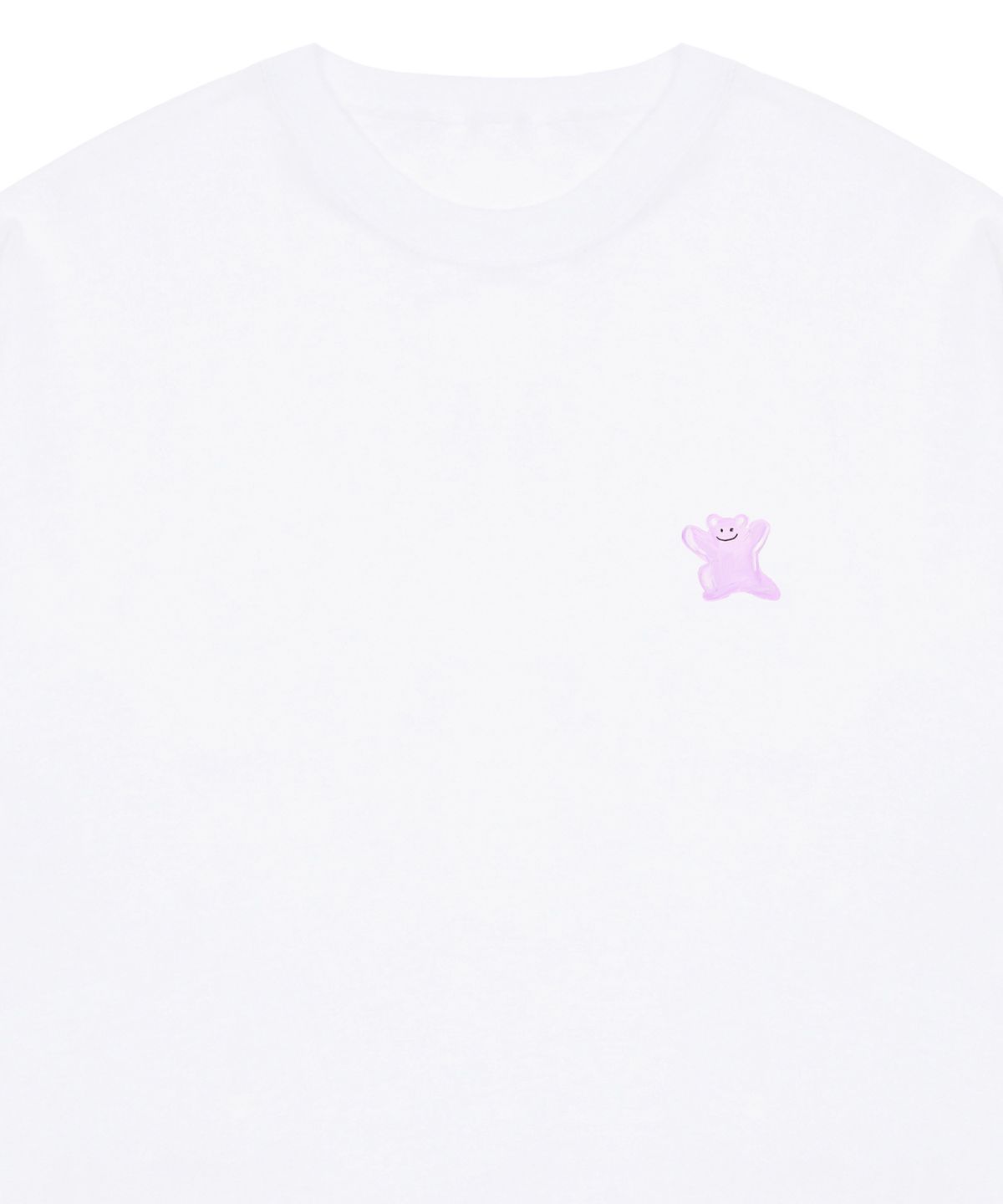 그레이버(GRAVER) [UNISEX]스몰 핑크 페인팅 베어스마일 반팔티_화이트