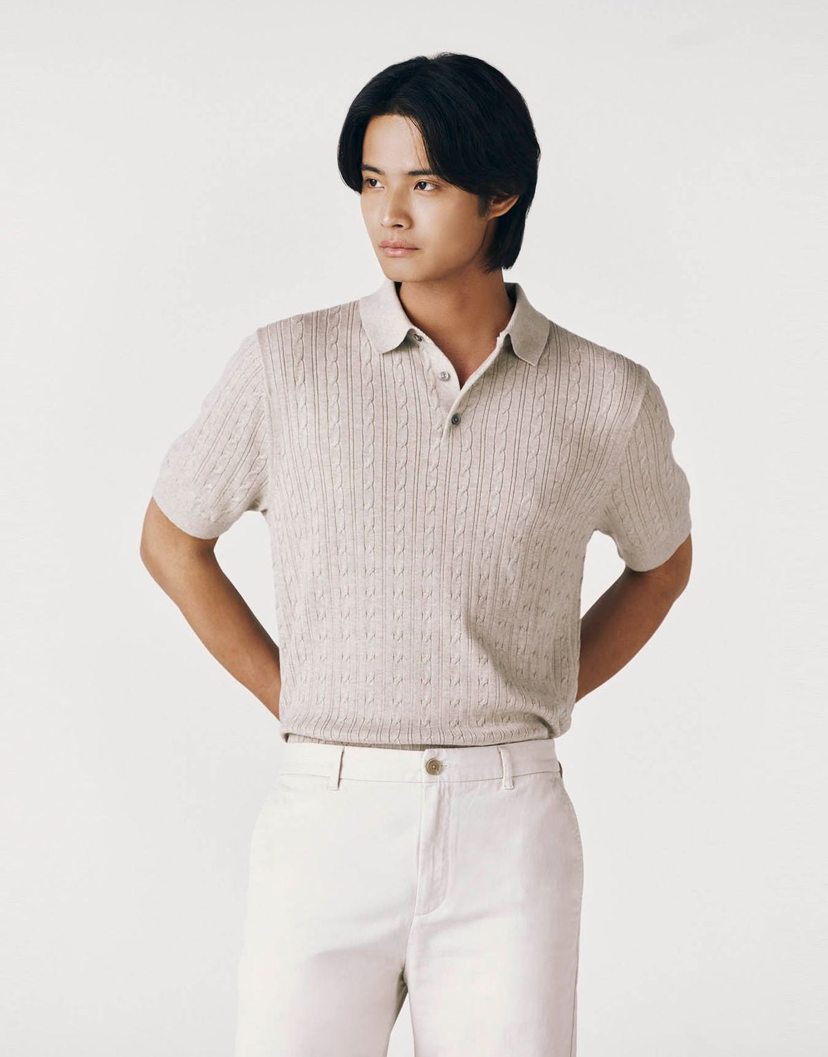 지오다노(GIORDANO) 케이블 폴로넥 반팔 니트(12GG) 054911 [6color]