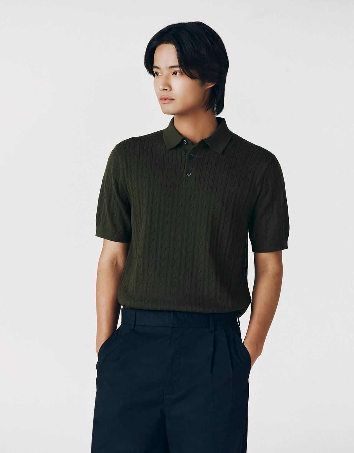 지오다노(GIORDANO) 케이블 폴로넥 반팔 니트(12GG) 054911 [6color]