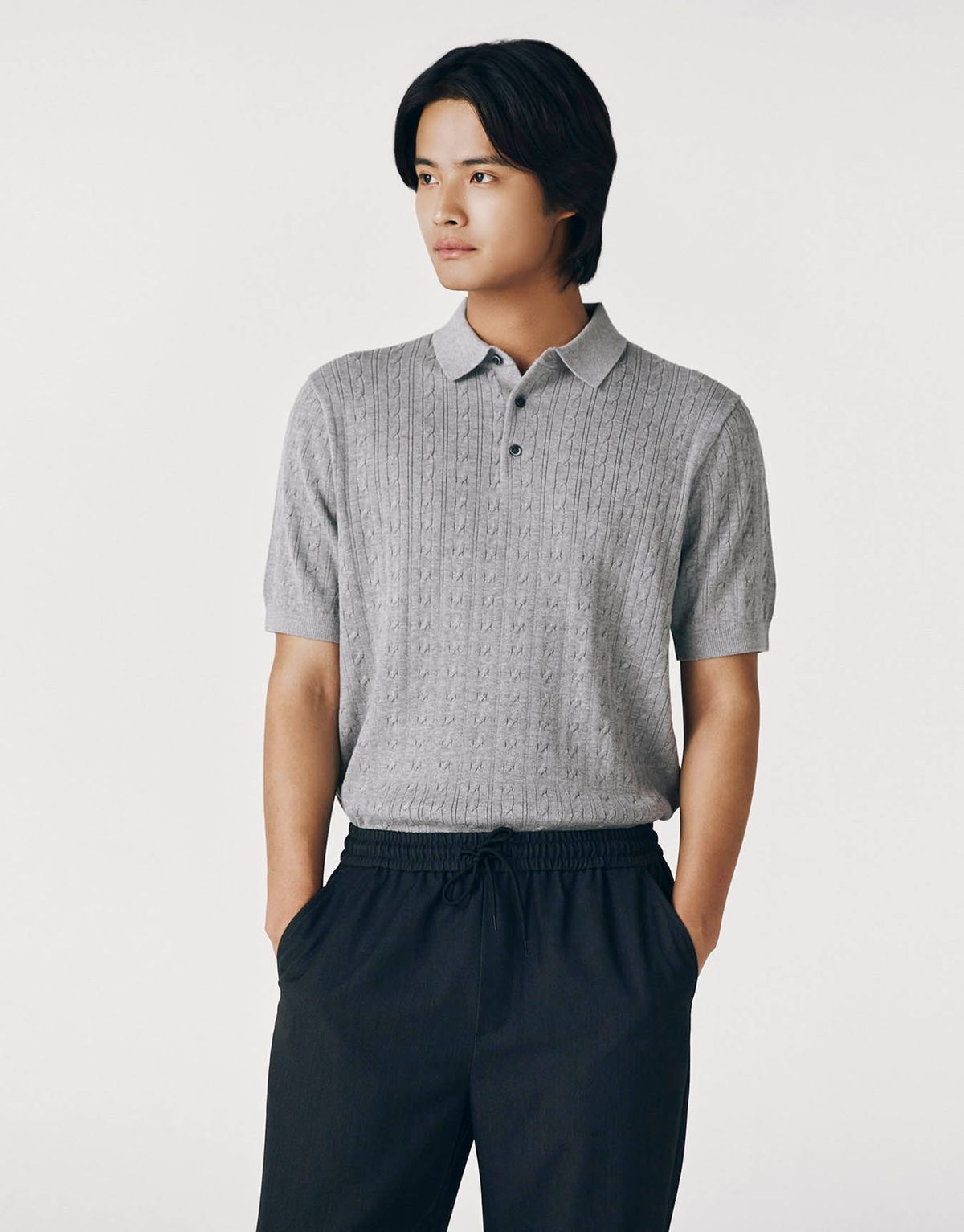 지오다노(GIORDANO) 케이블 폴로넥 반팔 니트(12GG) 054911 [6color]