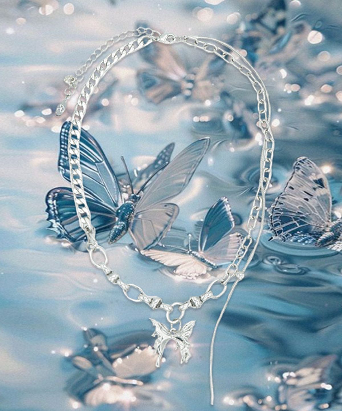 랜덤오프(RANDOMOFF) Twinkle butterfly Necklace