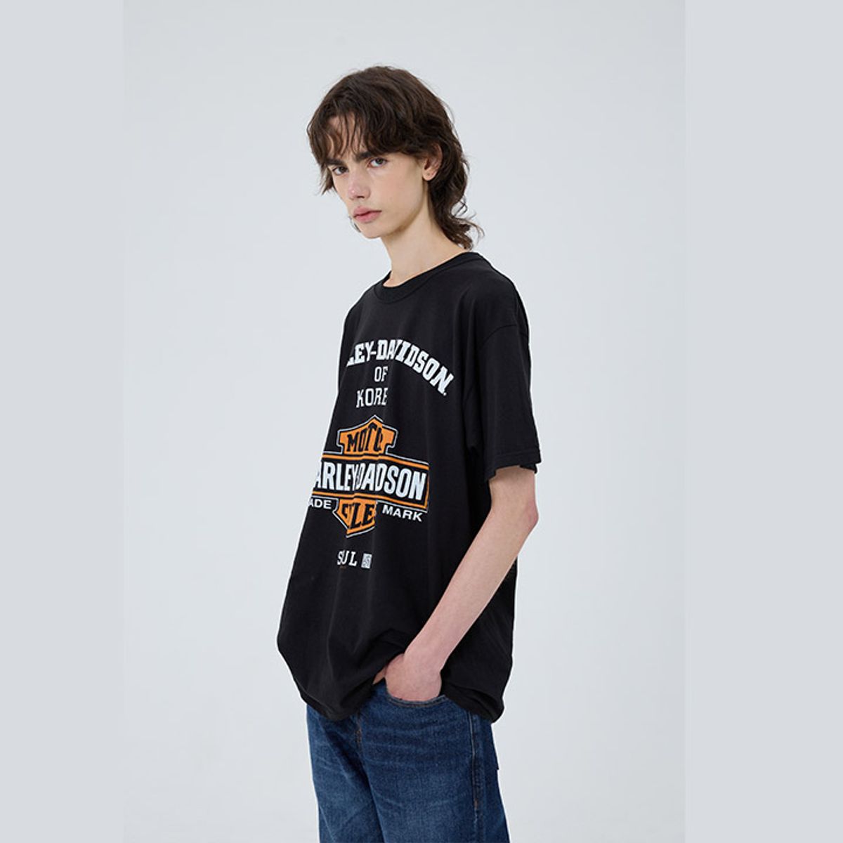 할리데이비슨(HARLEY-DAVIDSON) 코리아 바앤실드 스컬 반팔티셔츠