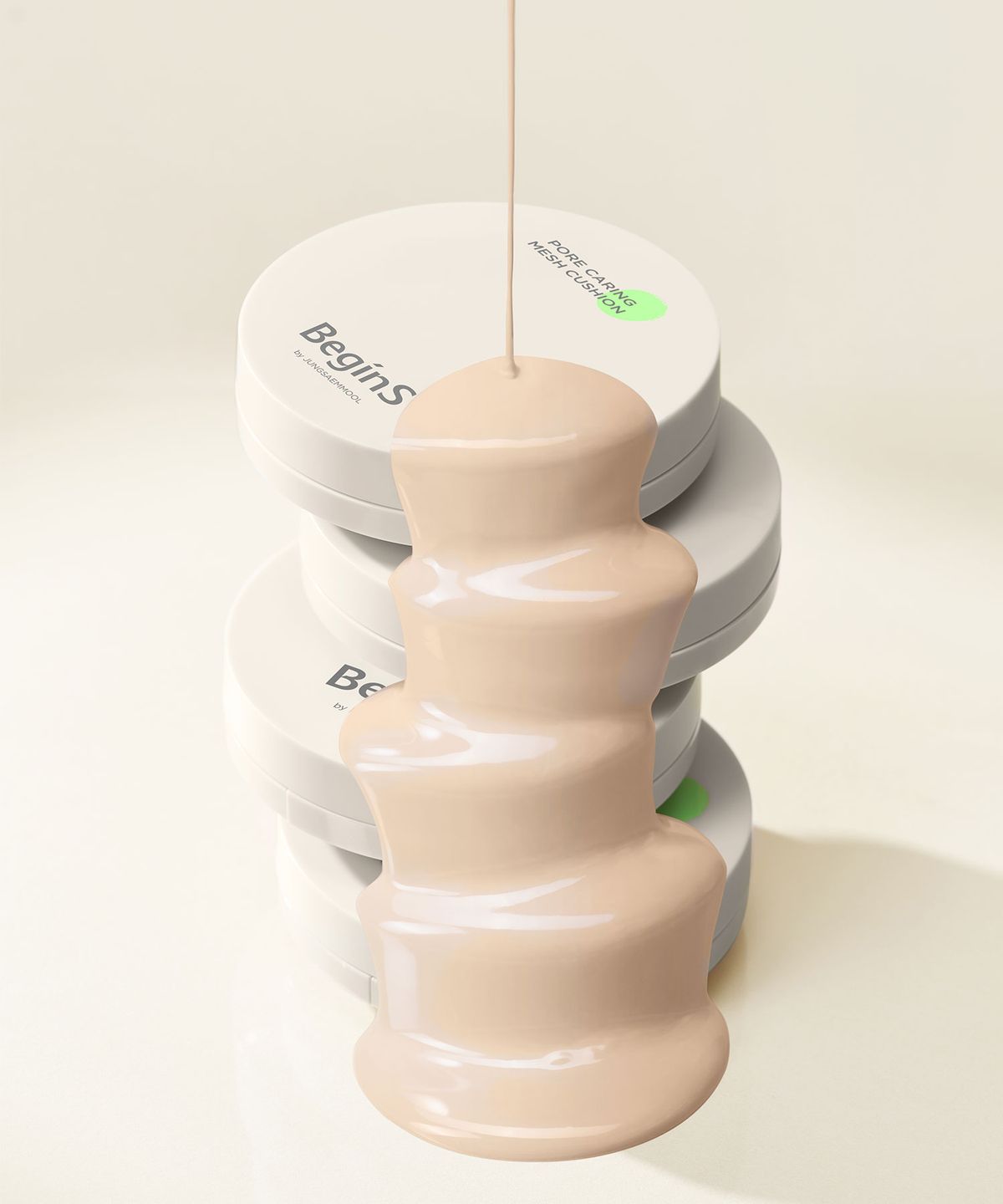 비긴스 바이 정샘물(BEGINS) 포어 케어링 메쉬 쿠션 (본품) (포어 퍼펙팅 세럼 5ml 증정)