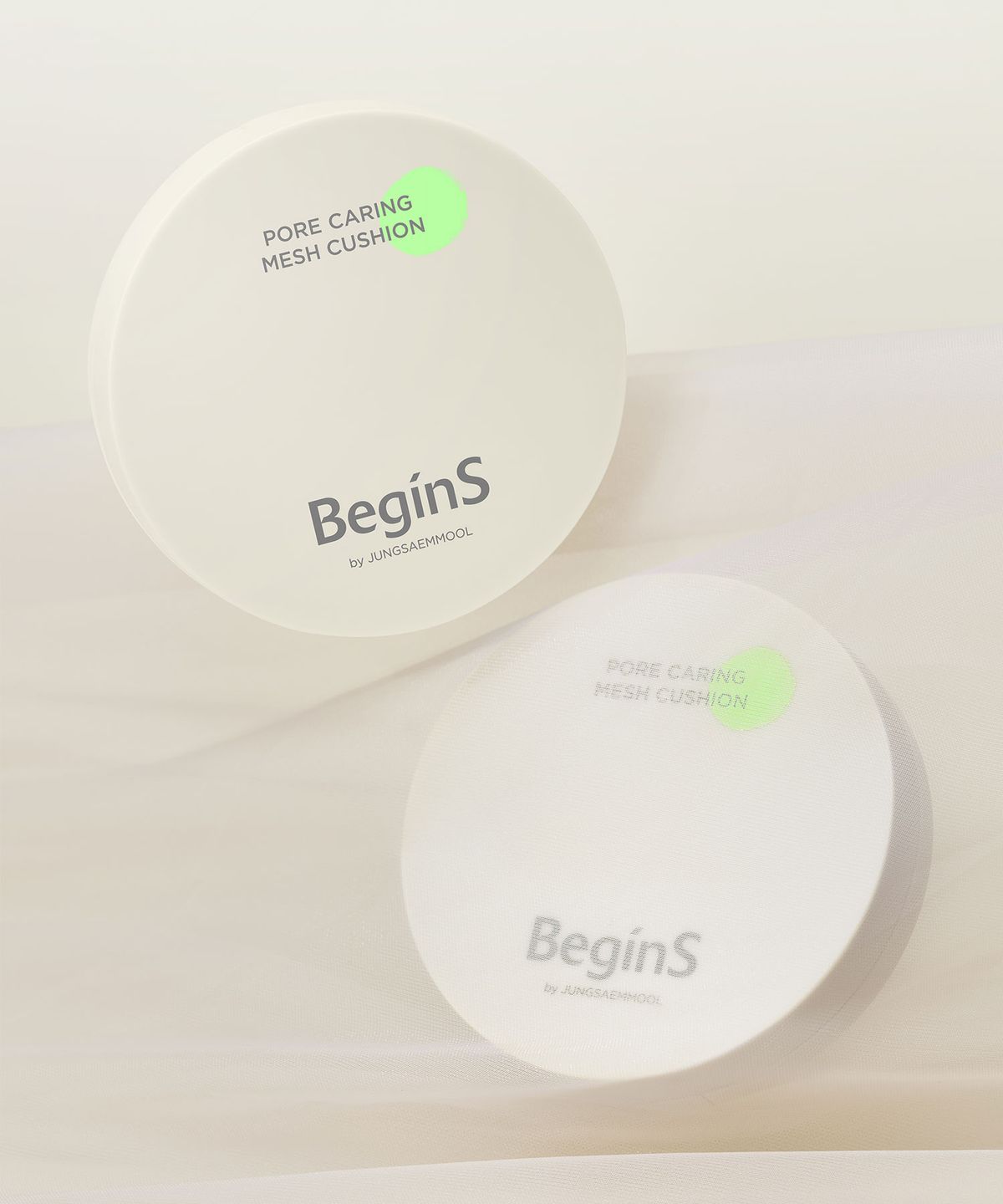 비긴스 바이 정샘물(BEGINS) 포어 케어링 메쉬 쿠션 (본품) (포어 퍼펙팅 세럼 5ml 증정)
